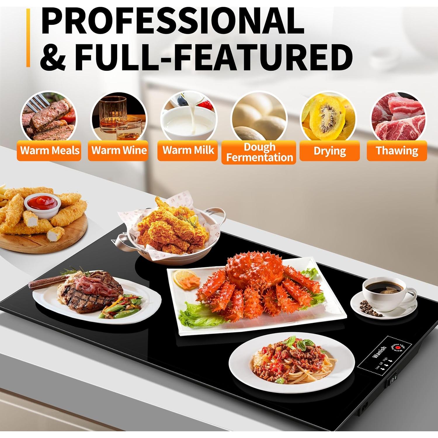 Bandeja Calentadora Eléctrica Wanish 55.88x35.56cm 180W