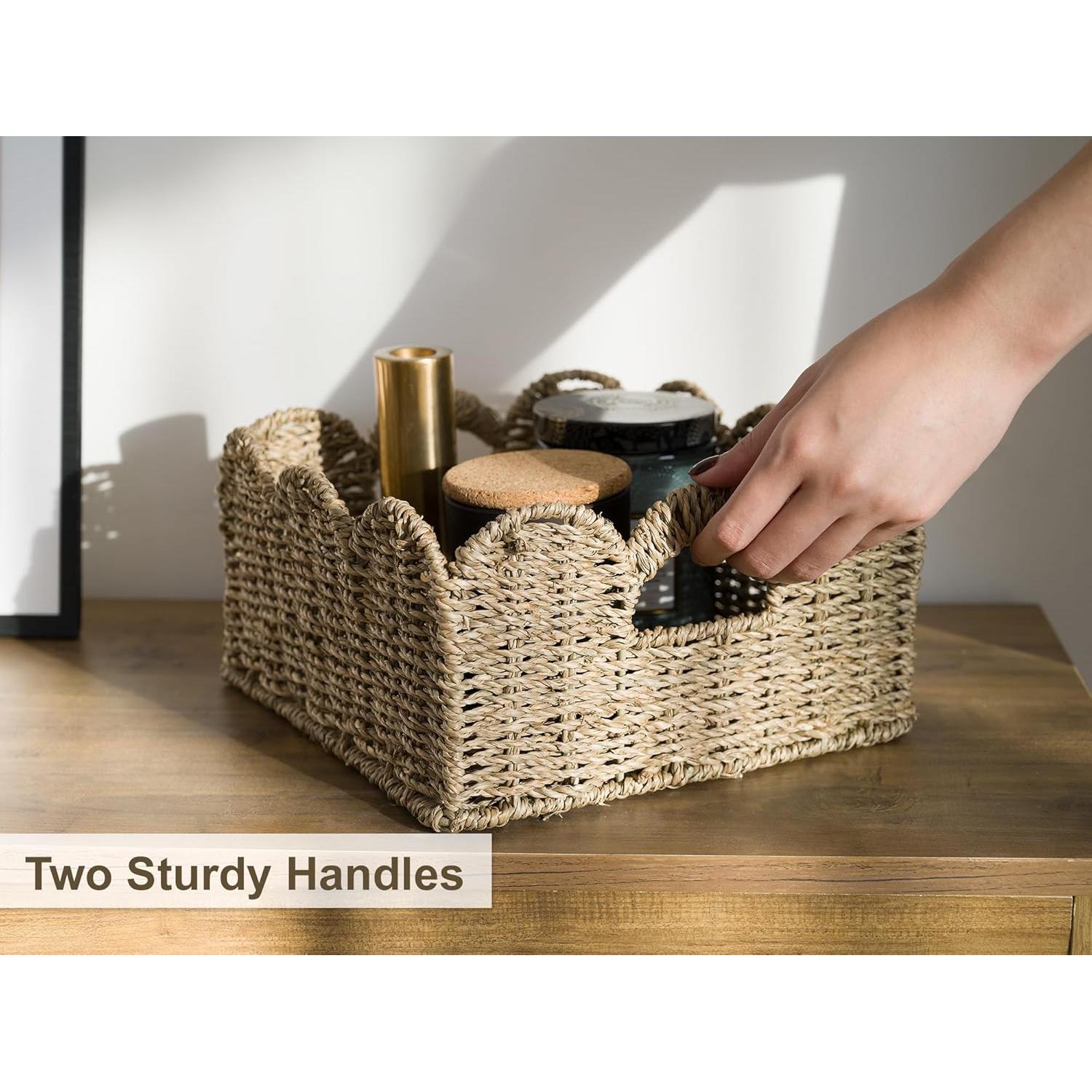 Cesta de Mimbre StorageWorks con Borde Ondulado - 2 Piezas