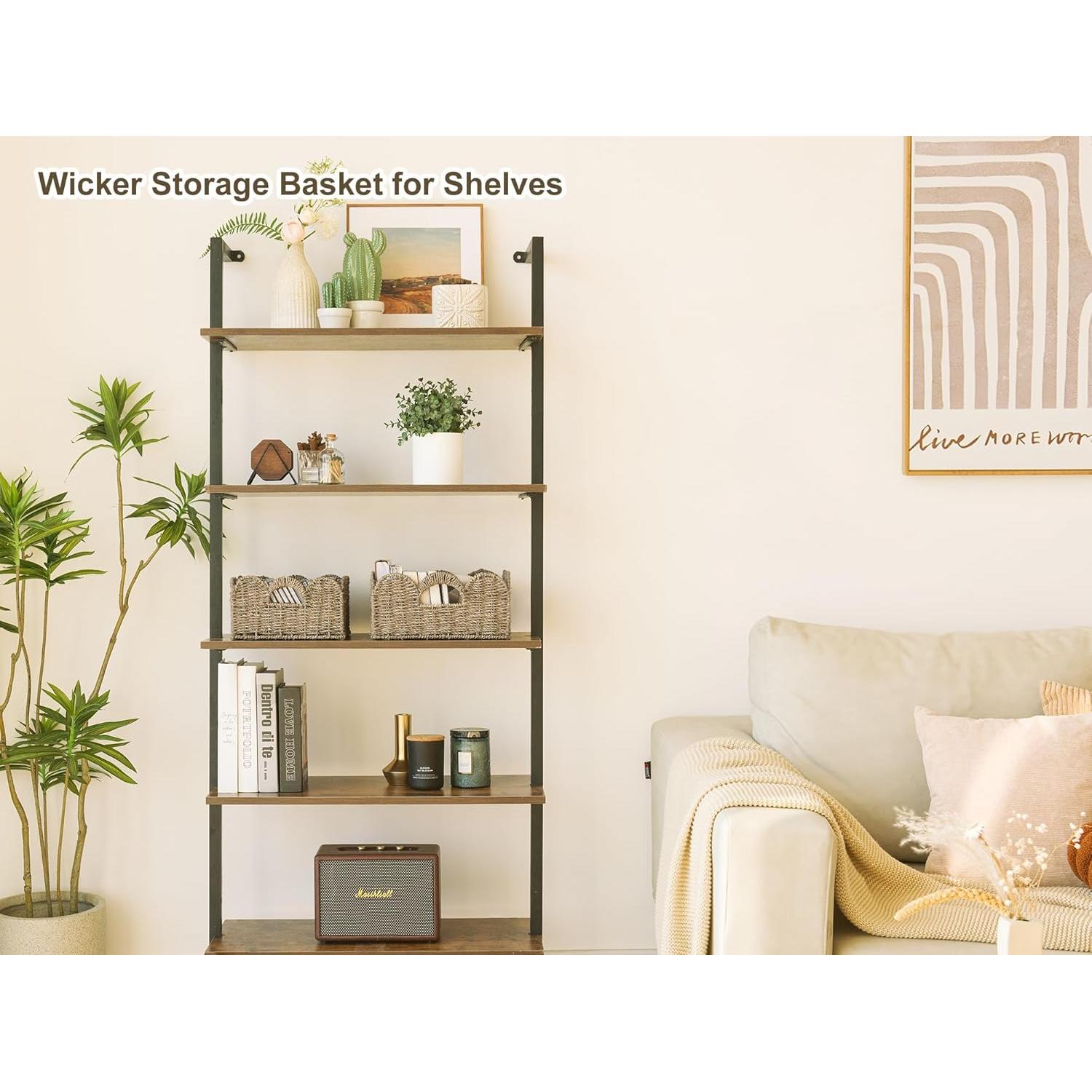 Cesta de Mimbre StorageWorks con Borde Ondulado - 2 Piezas