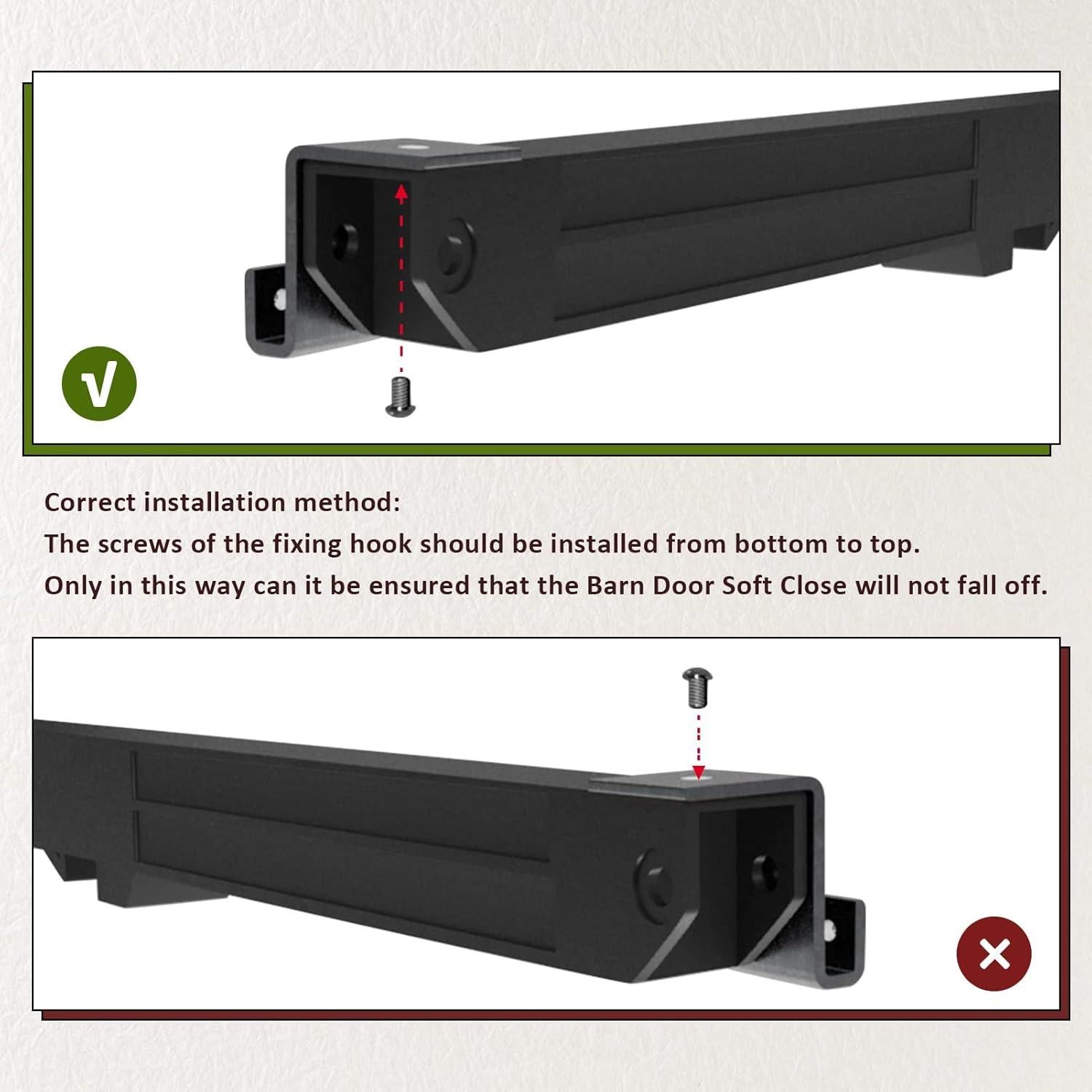 Mecanismo de Cierre Suave para Puerta de Granero Ligero 2PCS