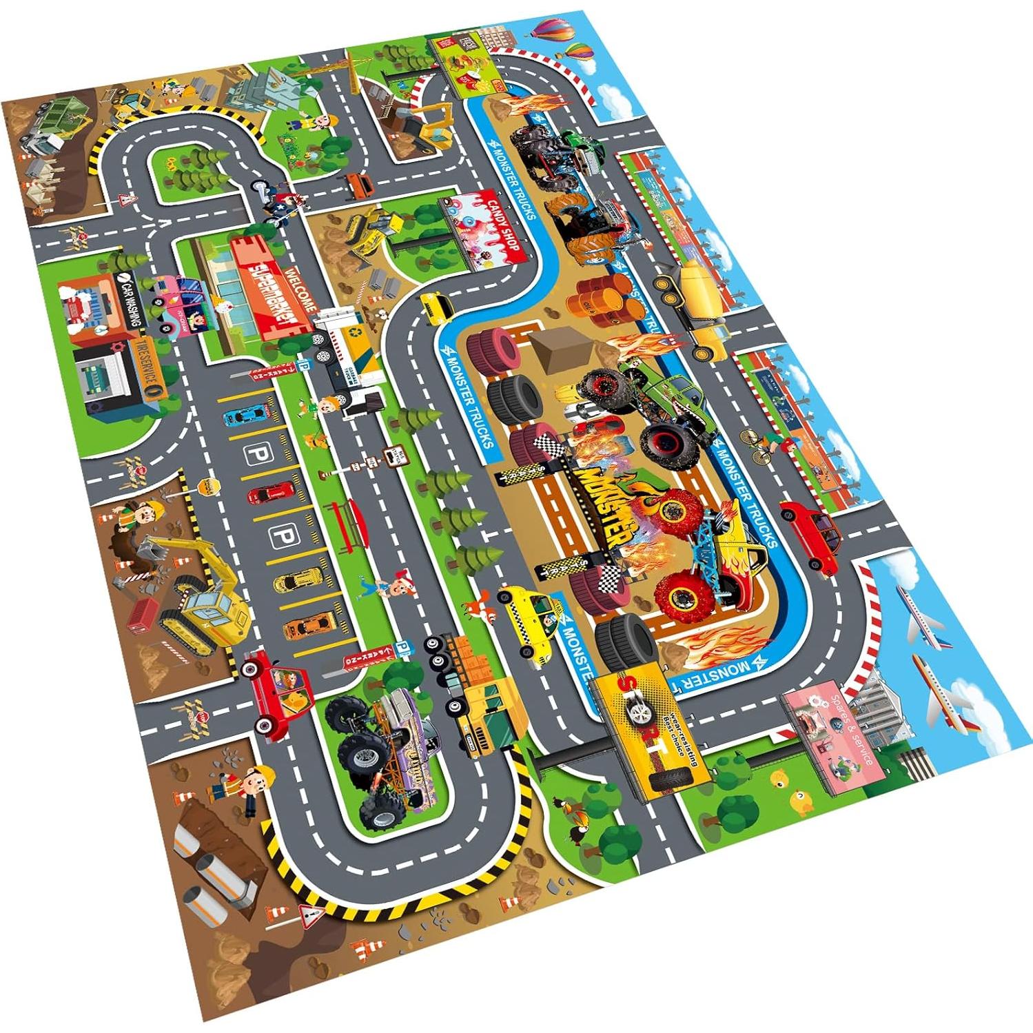 Alfombra de Juego para Niños Oriate Camión Monstruo 120x80cm