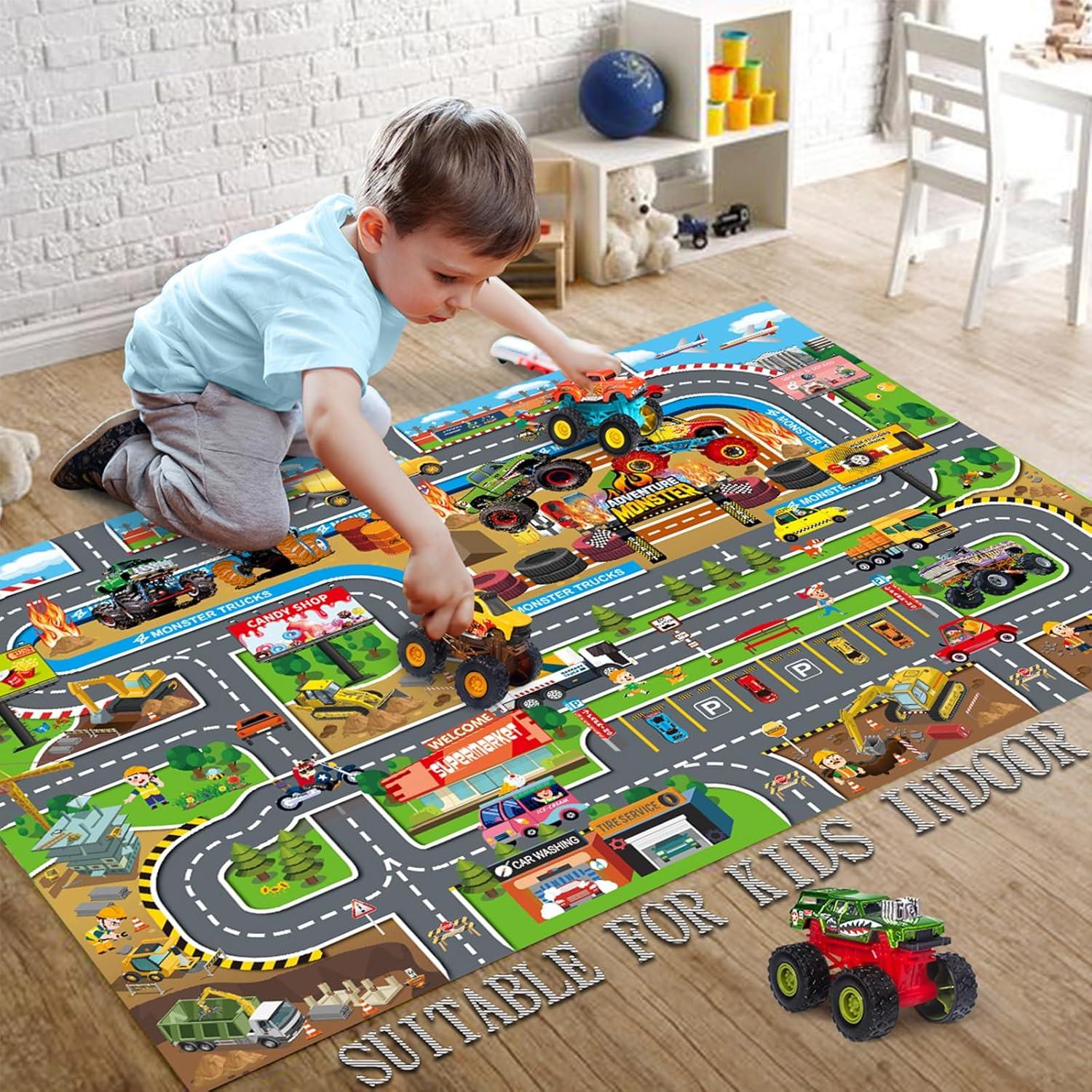 Alfombra de Juego para Niños Oriate Camión Monstruo 120x80cm