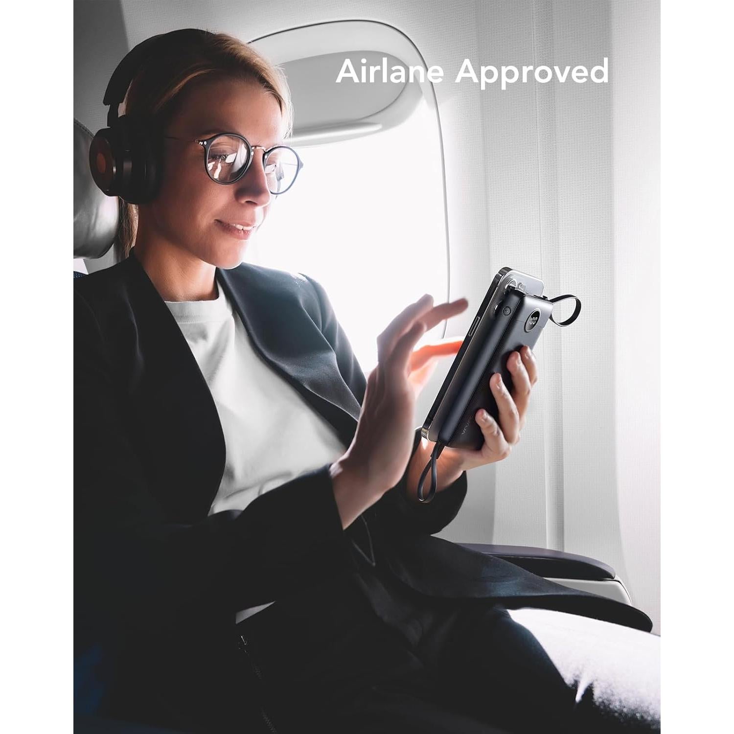 Cargador Portátil VRURC 10000mAh 22.5W Carga Rápida USB-C Negro