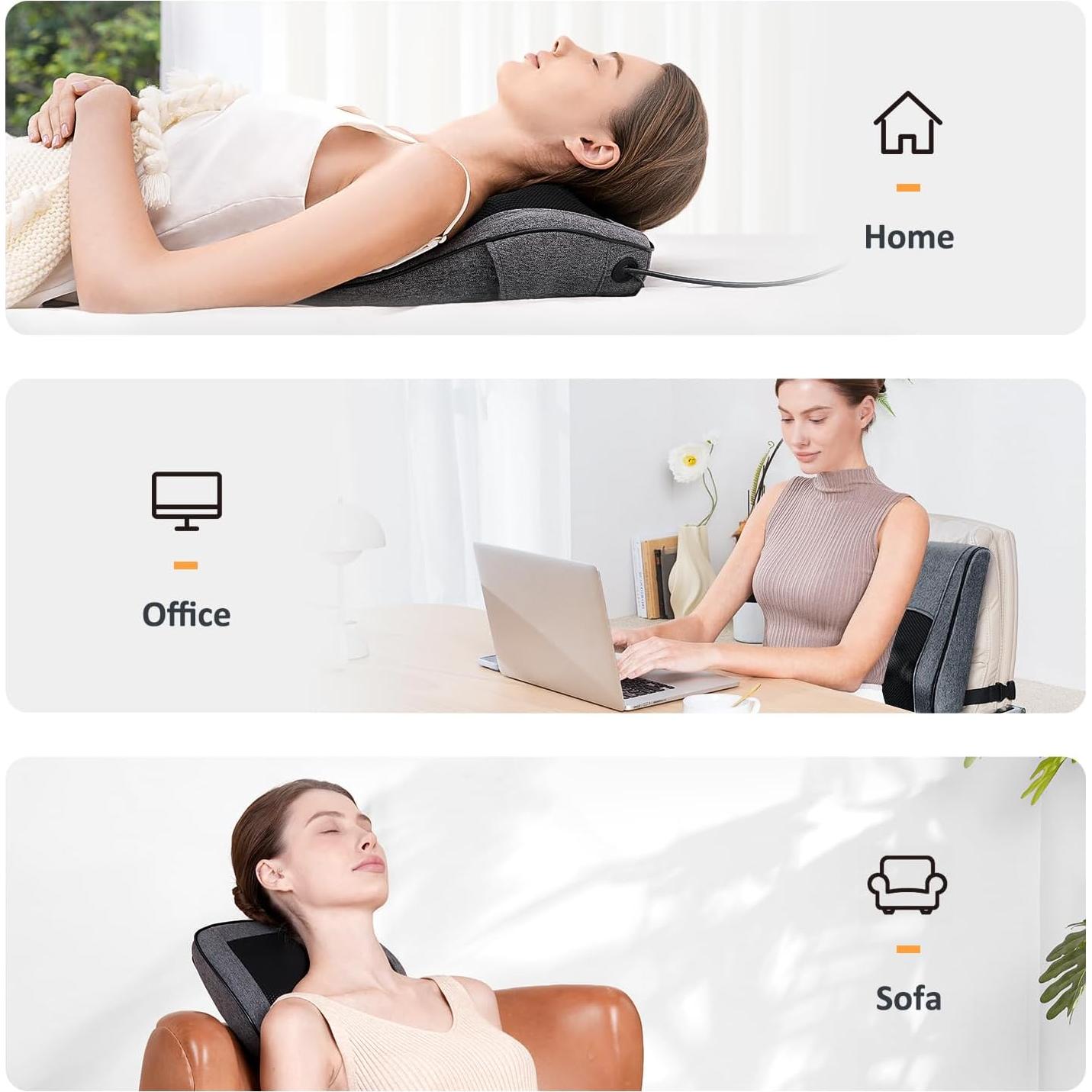 Masajeador de Espalda y Cuello Boriwat R7 con Calor 3D