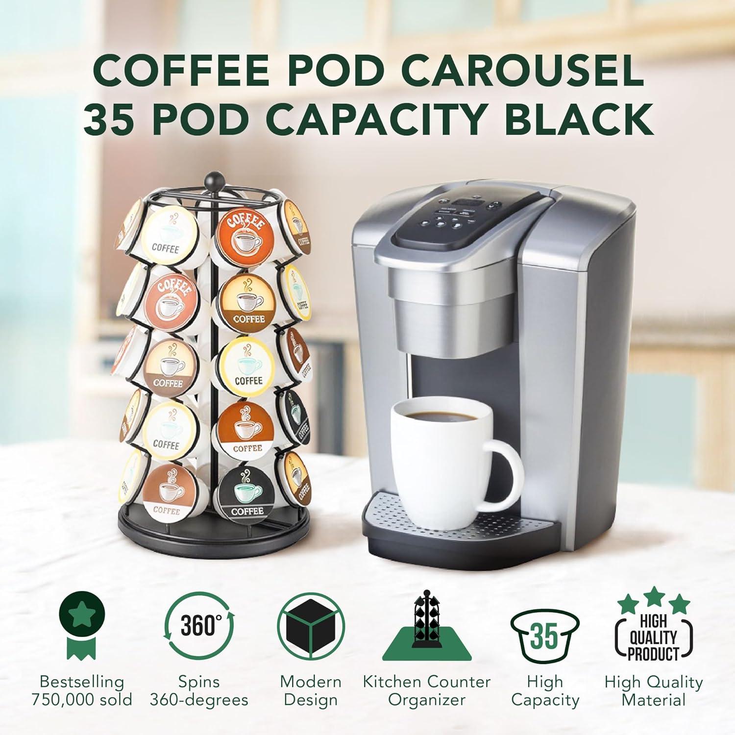 Soporte Giratorio para K Cup Nifty - Organizador Negro 35 Cápsulas