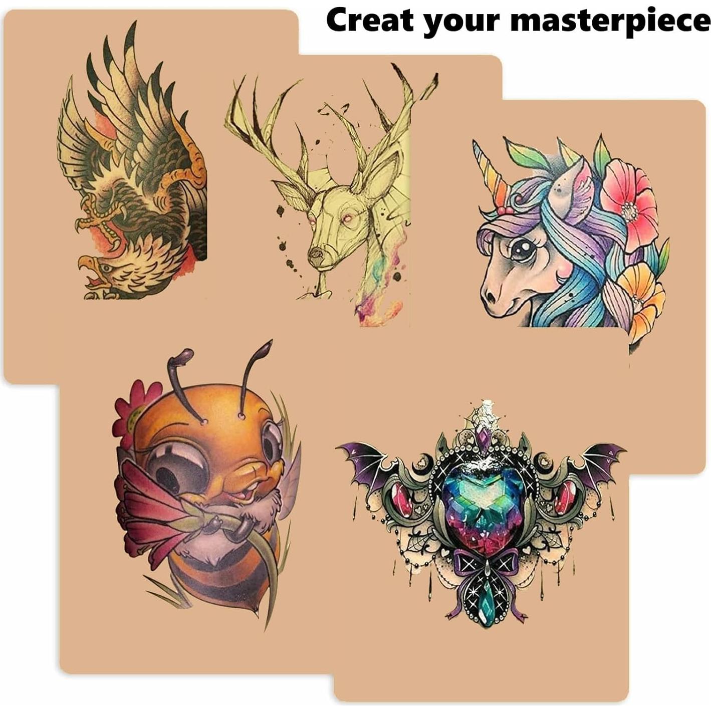 10 Piezas Piel de Tatuaje Urknall 3mm Doble Cara para Práctica