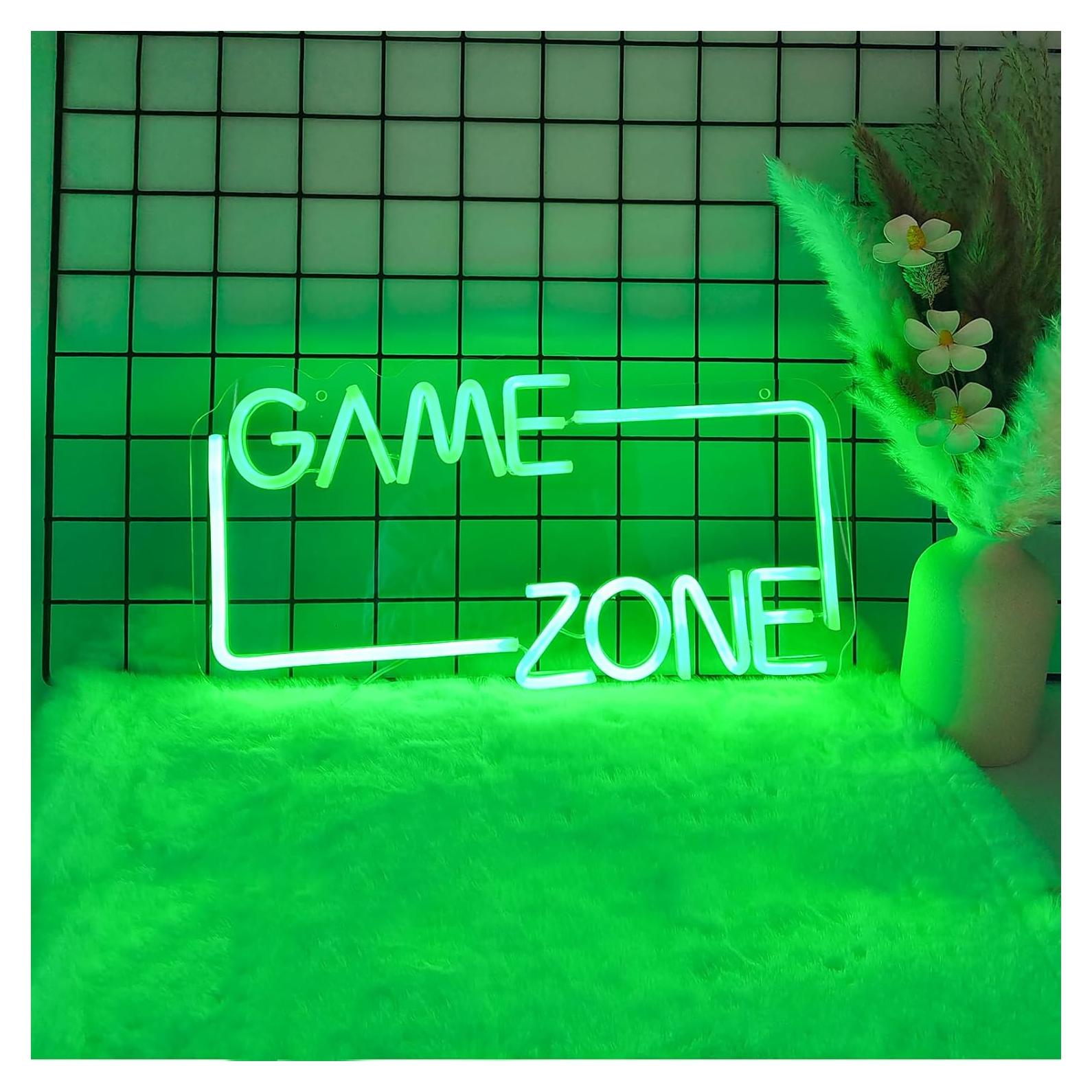 Letrero de Neón LED Adnkwolivt Zona de Juegos Verde 40.64x22.86cm