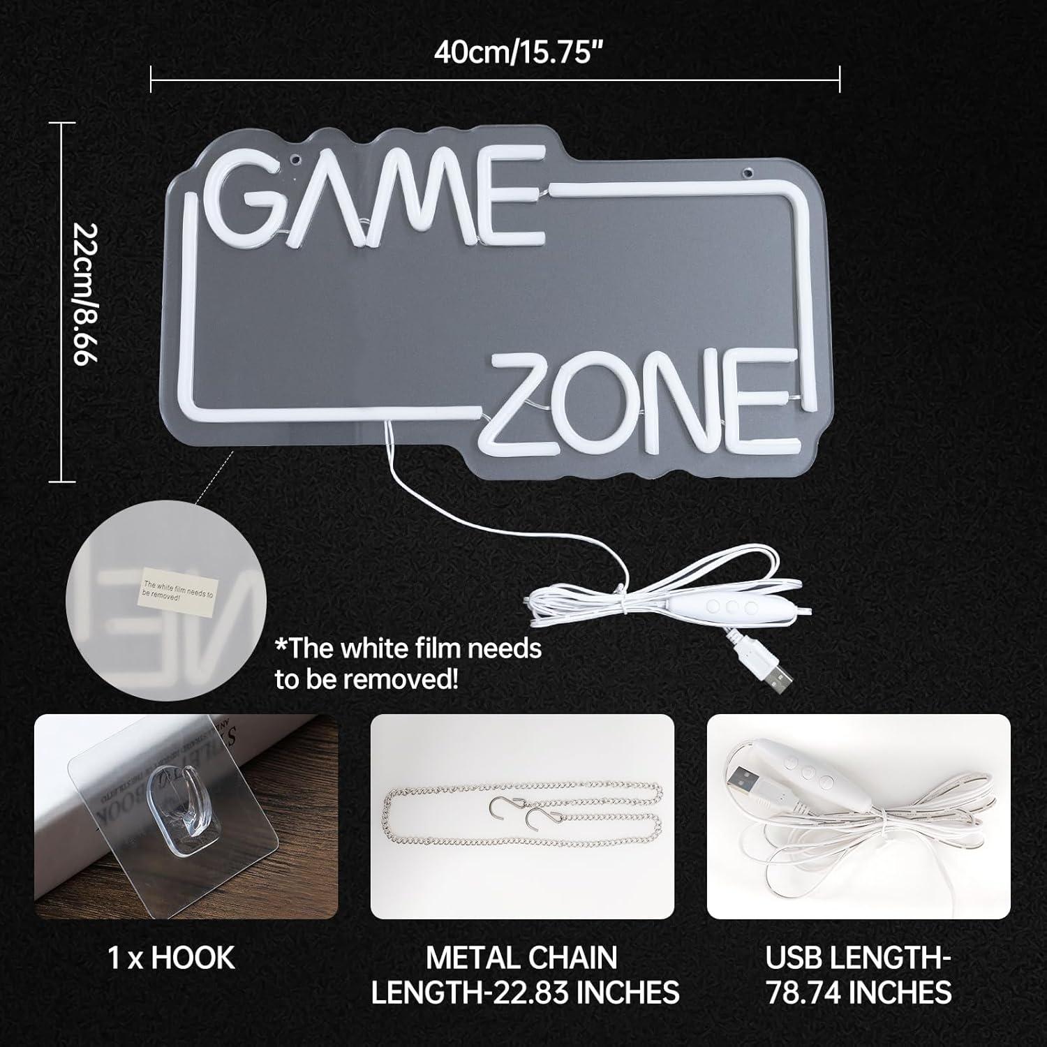 Letrero de Neón LED Adnkwolivt Zona de Juegos Verde 40.64x22.86cm