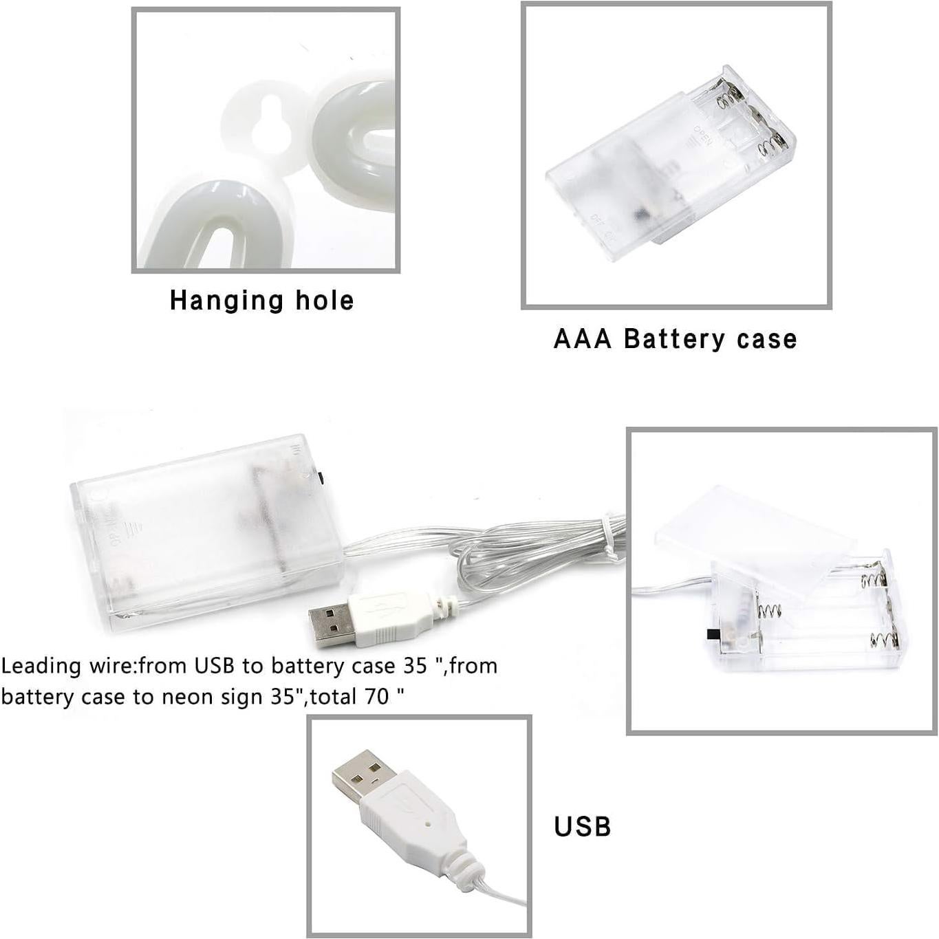 Luz de Neón Corazón EXF 20.32cm LED Blanco Cálido