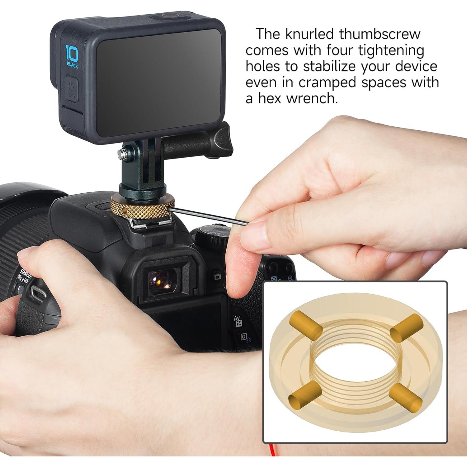 Adaptador de zapata fría MINIFOCUS S5211 para GoPro y cámaras