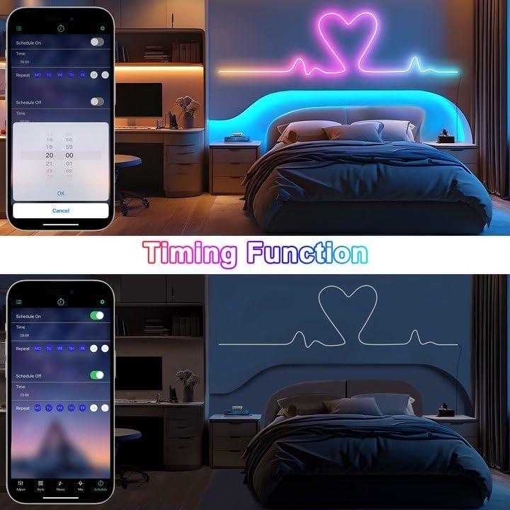 Cozylady Tira LED Neon RGB 6m con Control Remoto y App