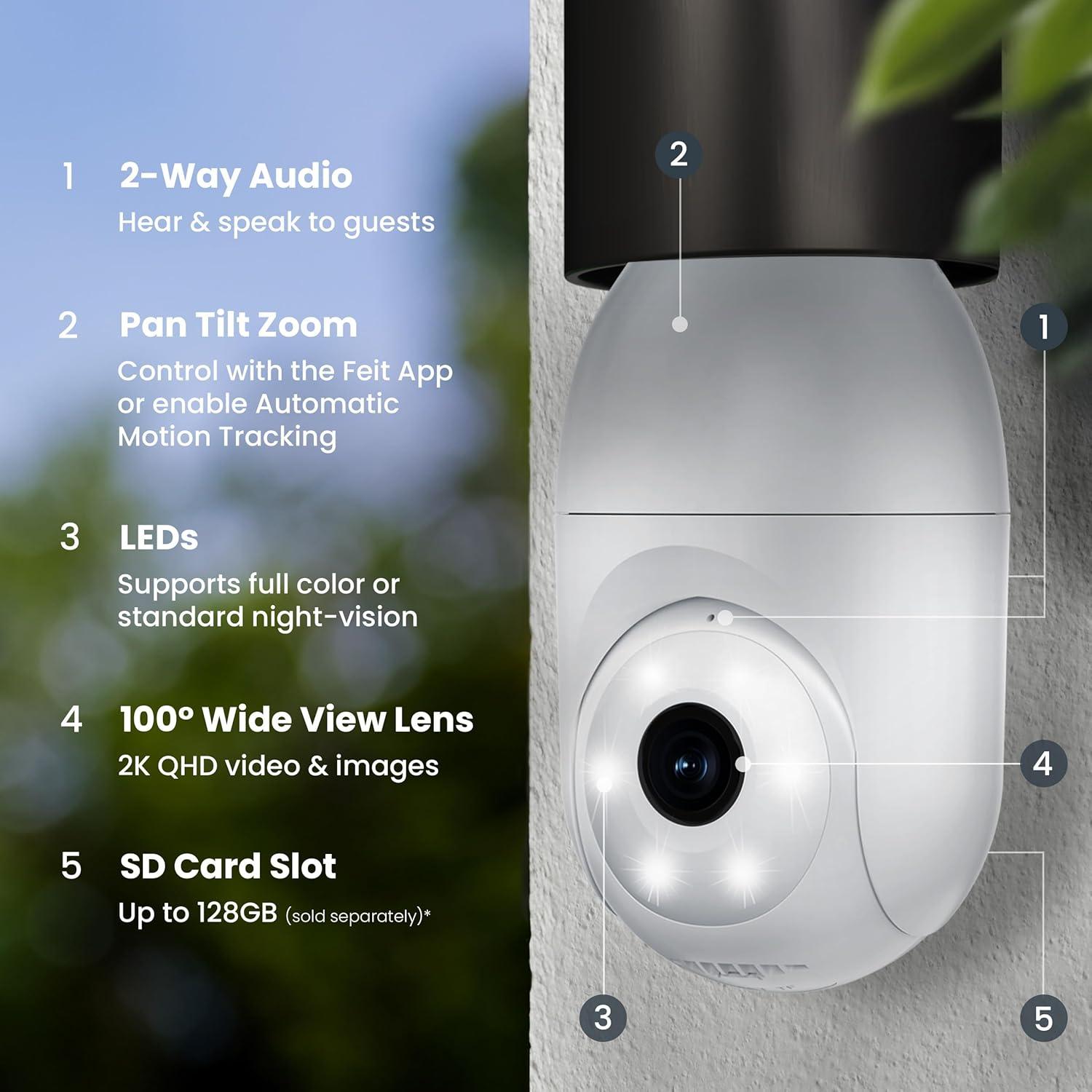 Cámara de Seguridad Inteligente Feit Electric E26 2K QHD
