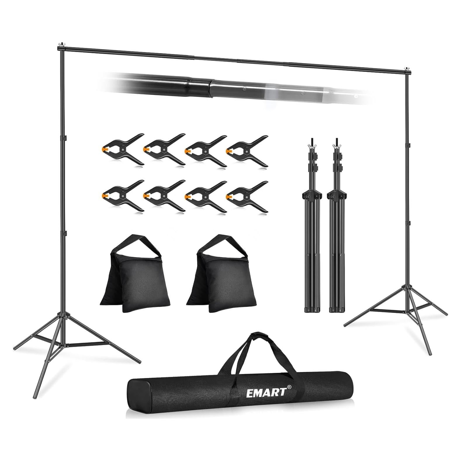 Soporte de Fondo Ajustable EMART 3.49kg 10x2.13m Kit Completo