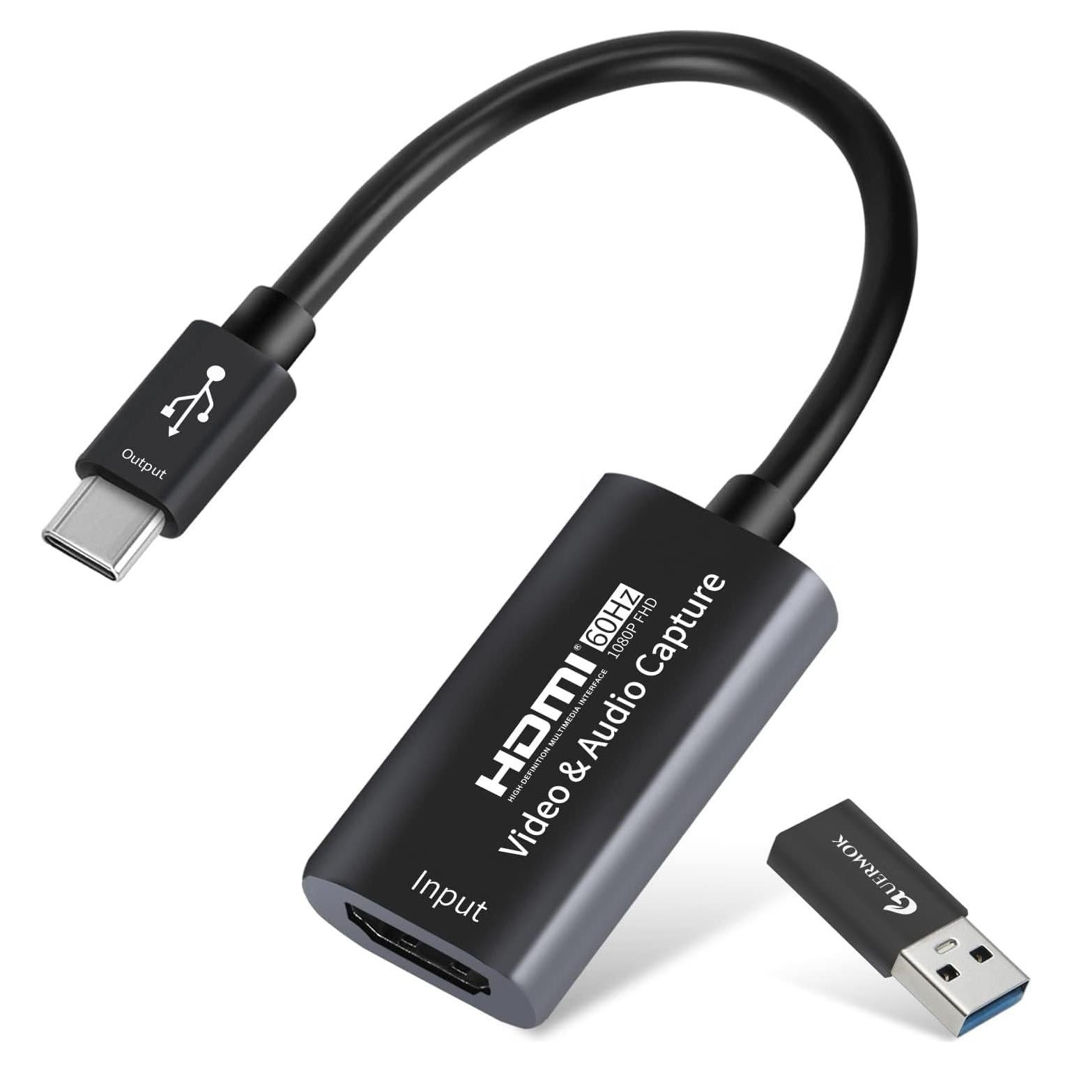Guermok Video Capture Card, USB 3.0 HDMI to USBC Capture Card, 4K 1080P60FPS Capture Devices for Gaming Live Streaming Video Recorder, for Windows MacOS System PS4/5 Switch Xbox Steam OBS