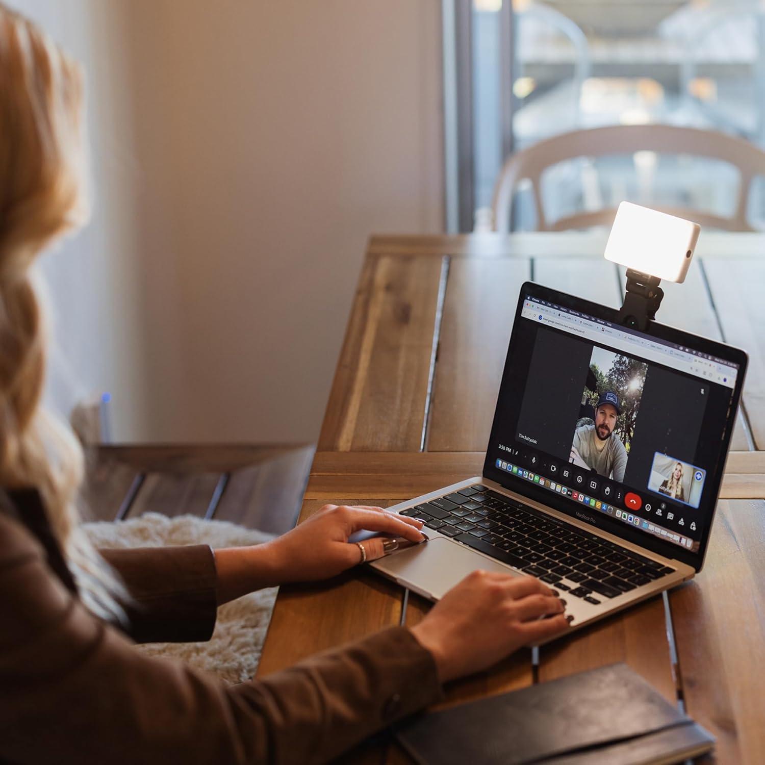 Lume Cube Video Conference Lighting Kit | Live Streaming, Video Conferencing, Remote Working | Lighting Accessory for Laptop, Adjustable Brightness and Color Temperature, Computer Mount Included