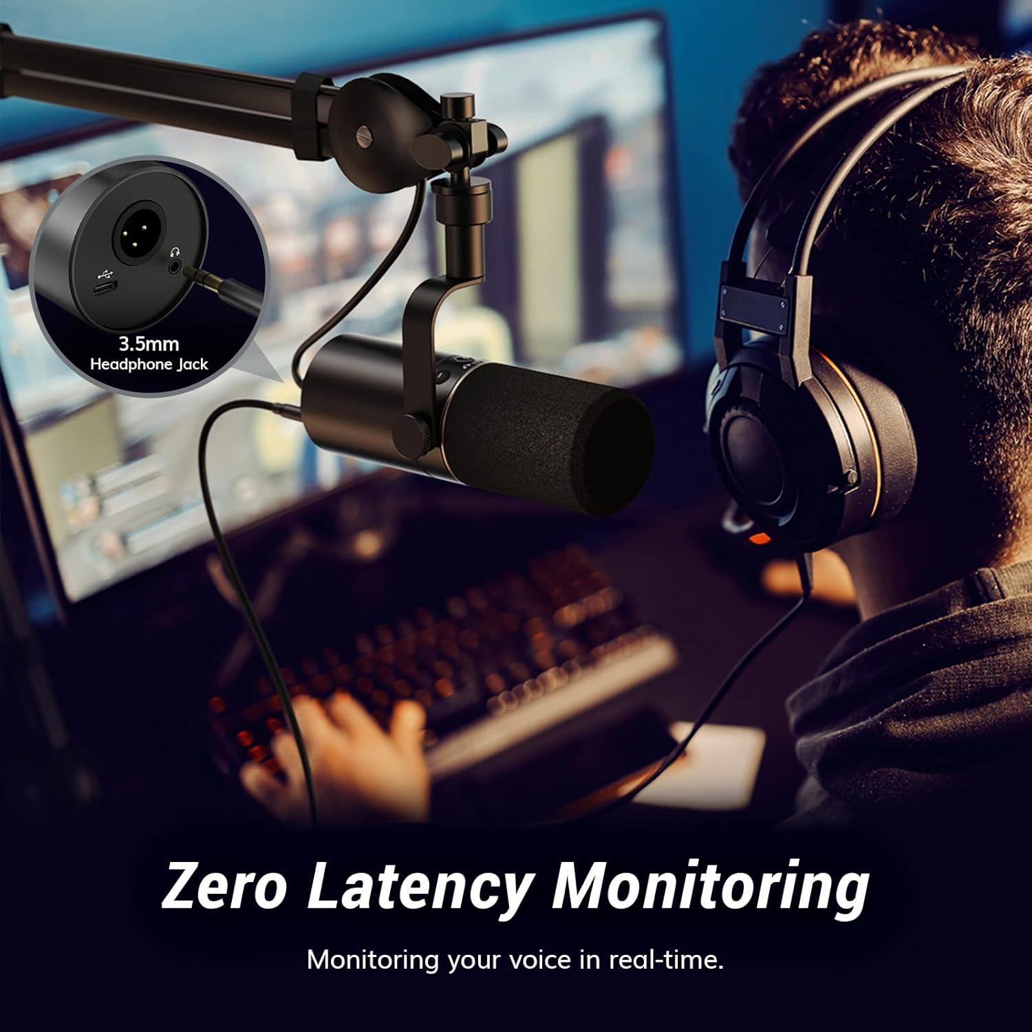 Micrófono Dinámico TONOR TD510+ XLR/USB para Podcast y Gaming