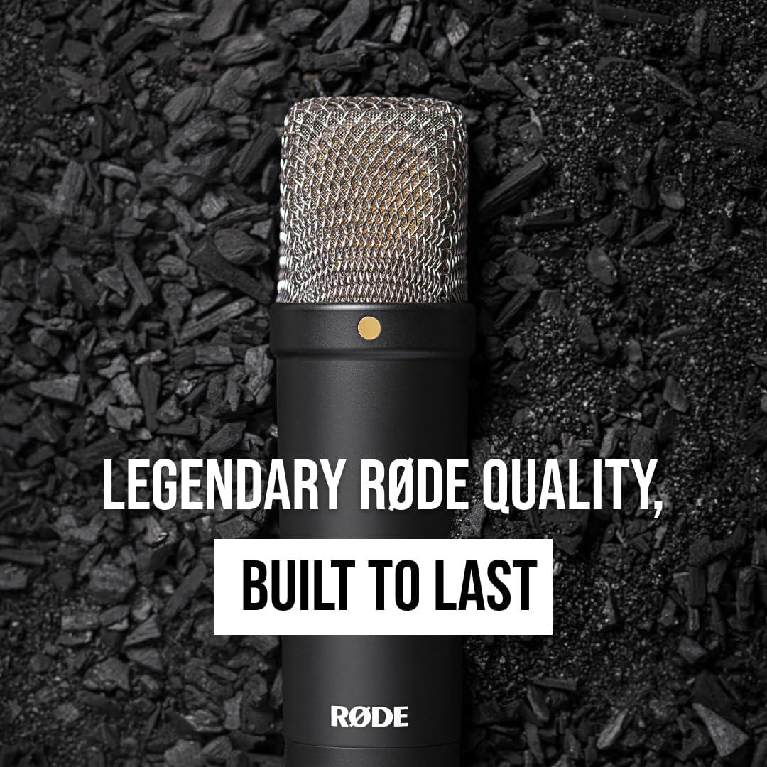 RØDE NT1 Signature Series Condenser Microphone with SM6 Shockmount and Pop Filter - Black