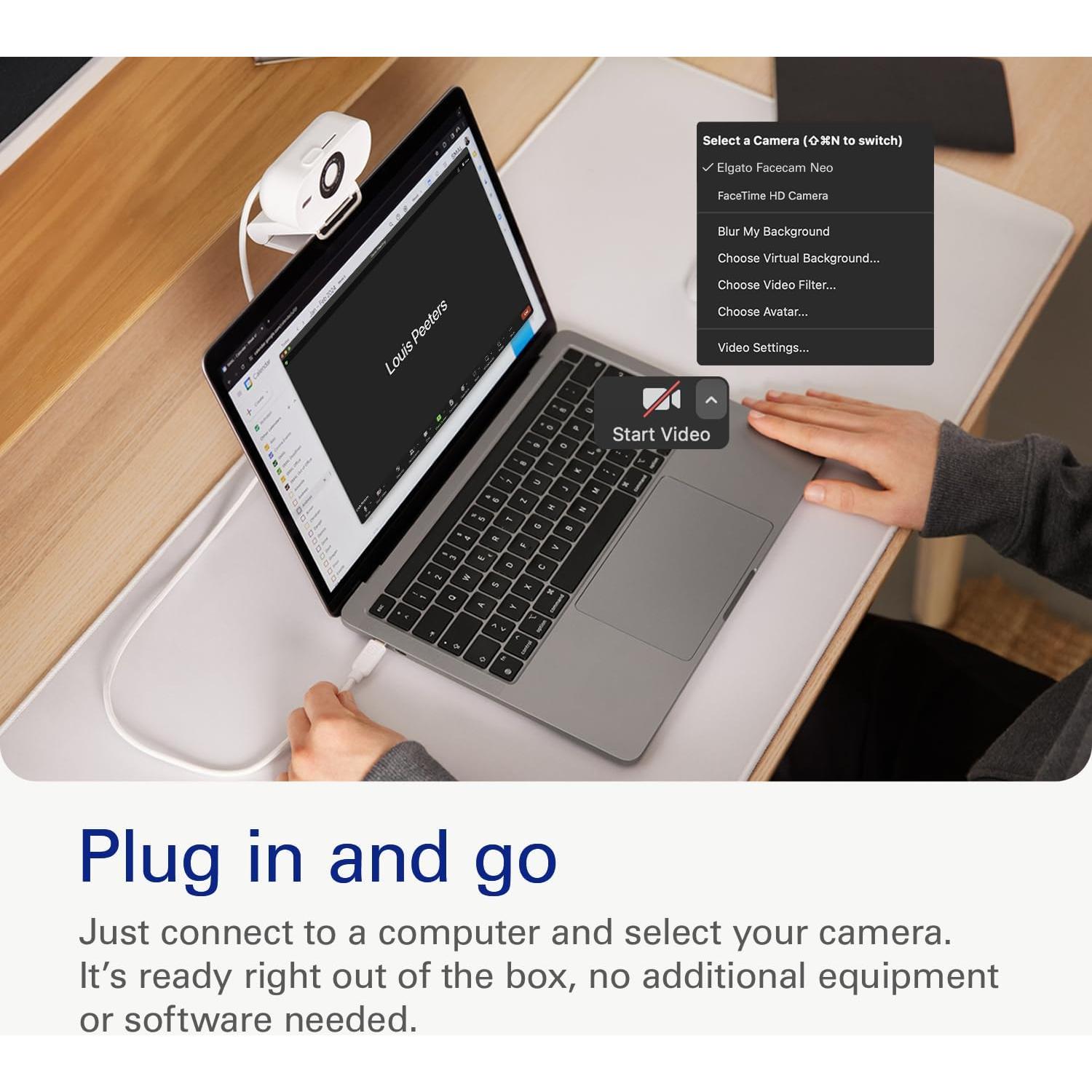 Elgato Facecam Neo - Webcam Full HD 1080p60 USB-C con obturador