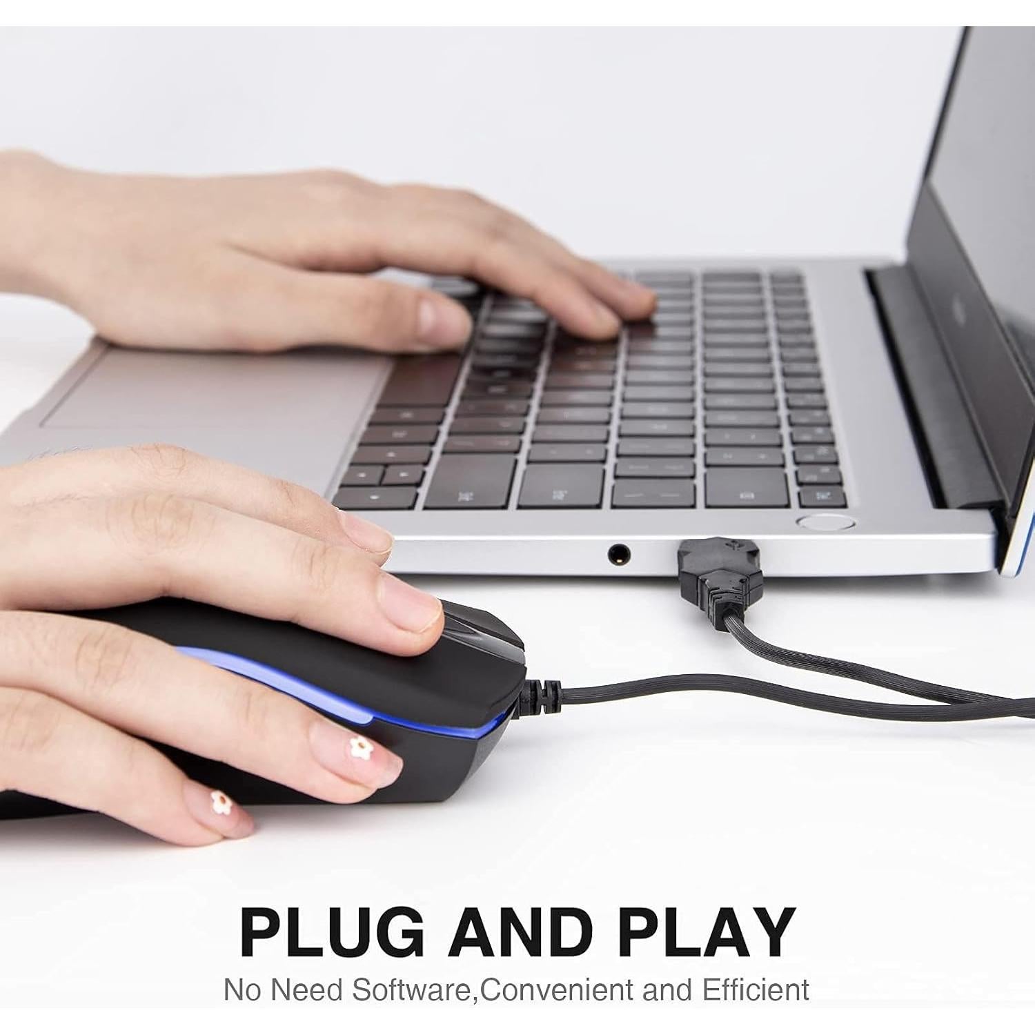 Ratón con Cable Rii RM105 RGB Ergonómico 102g