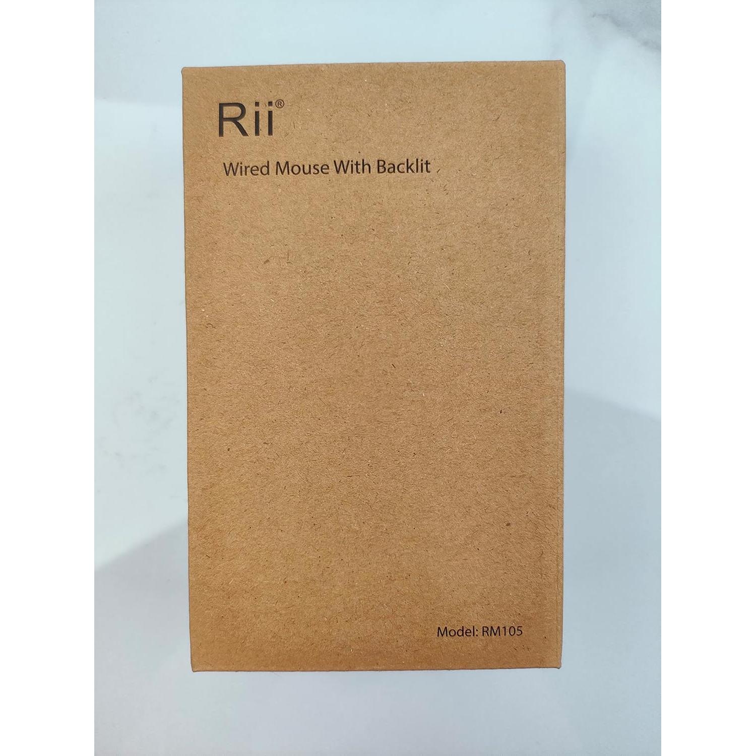 Ratón con Cable Rii RM105 RGB Ergonómico 102g