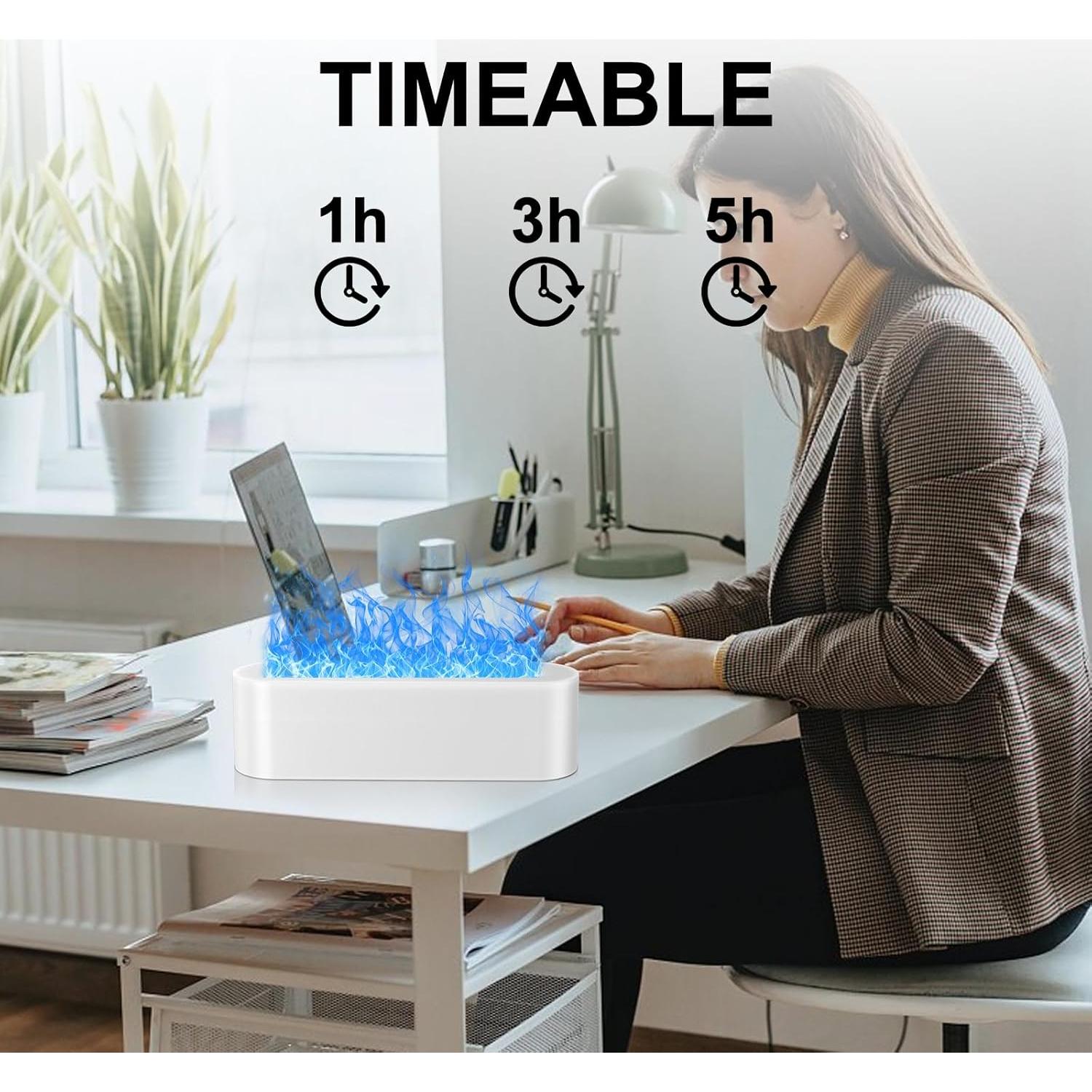 Difusor de Aroma Eiifiter DQ709, Humidificador 150ml, Llama Colorida