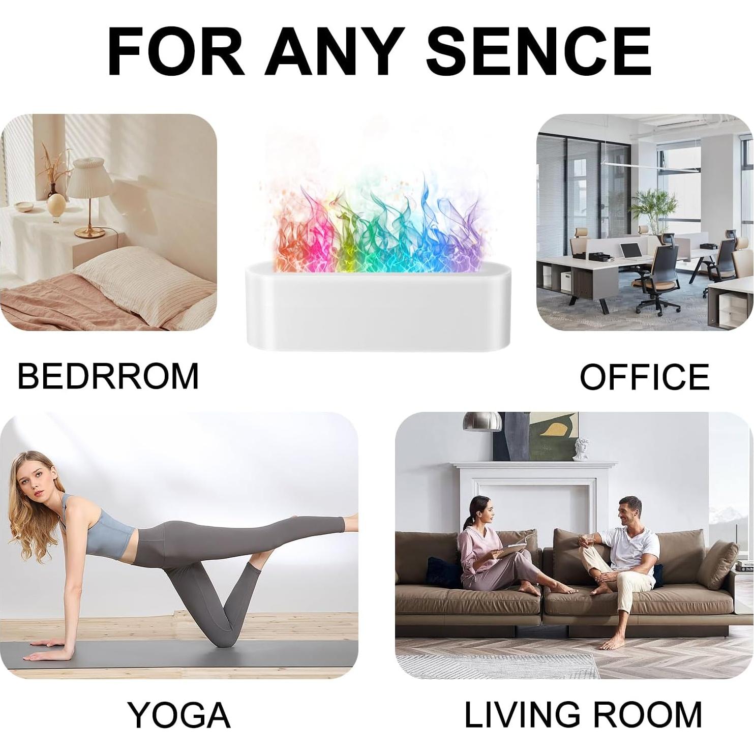 Difusor de Aroma Eiifiter DQ709, Humidificador 150ml, Llama Colorida