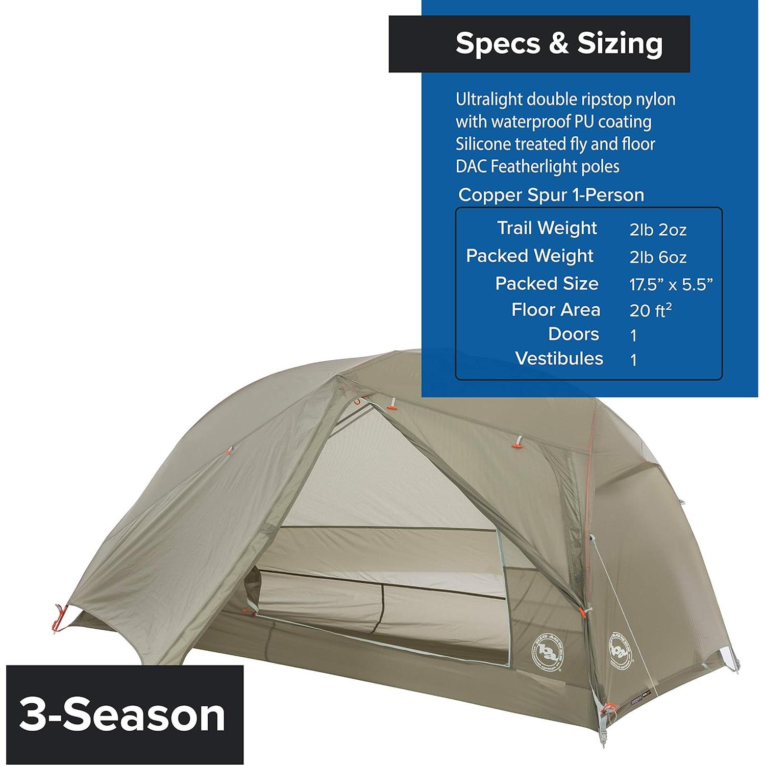 Tienda de Camping Ultraligera Big Agnes Copper Spur HV UL 1 Persona
