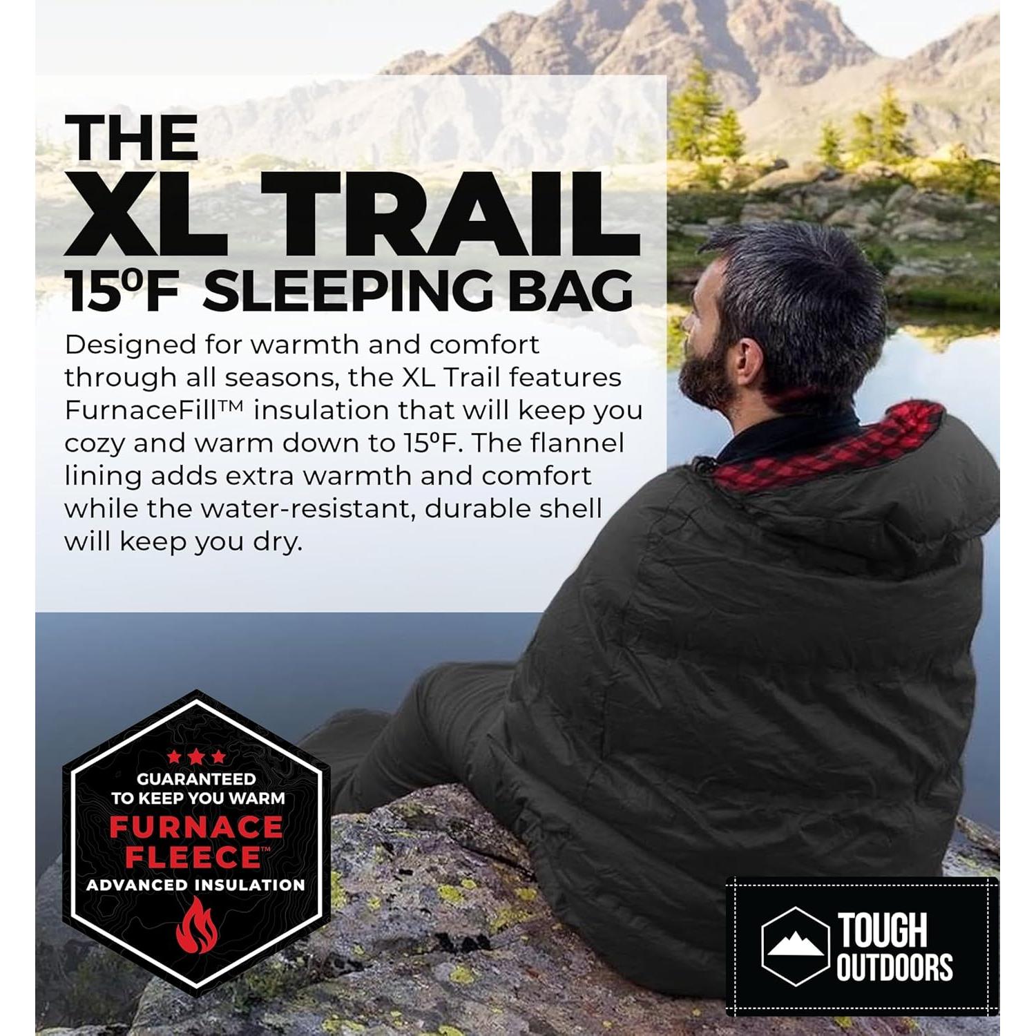 Saco de dormir Tough Outdoors XL 4 estaciones 15-50°F