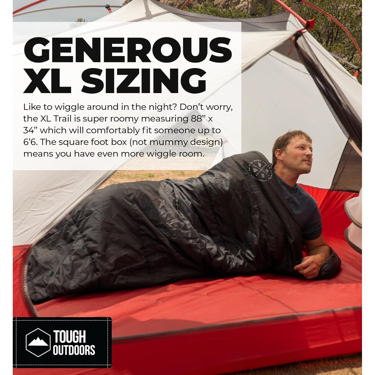 Saco de dormir Tough Outdoors XL 4 estaciones 15-50°F