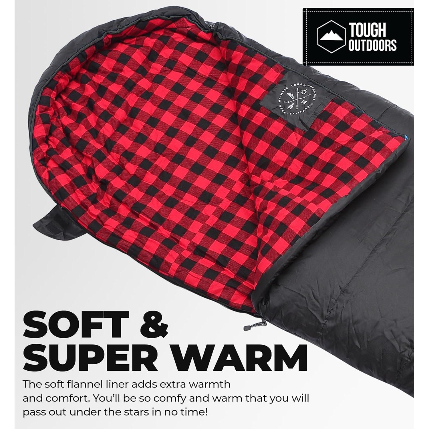 Saco de dormir Tough Outdoors XL 4 estaciones 15-50°F