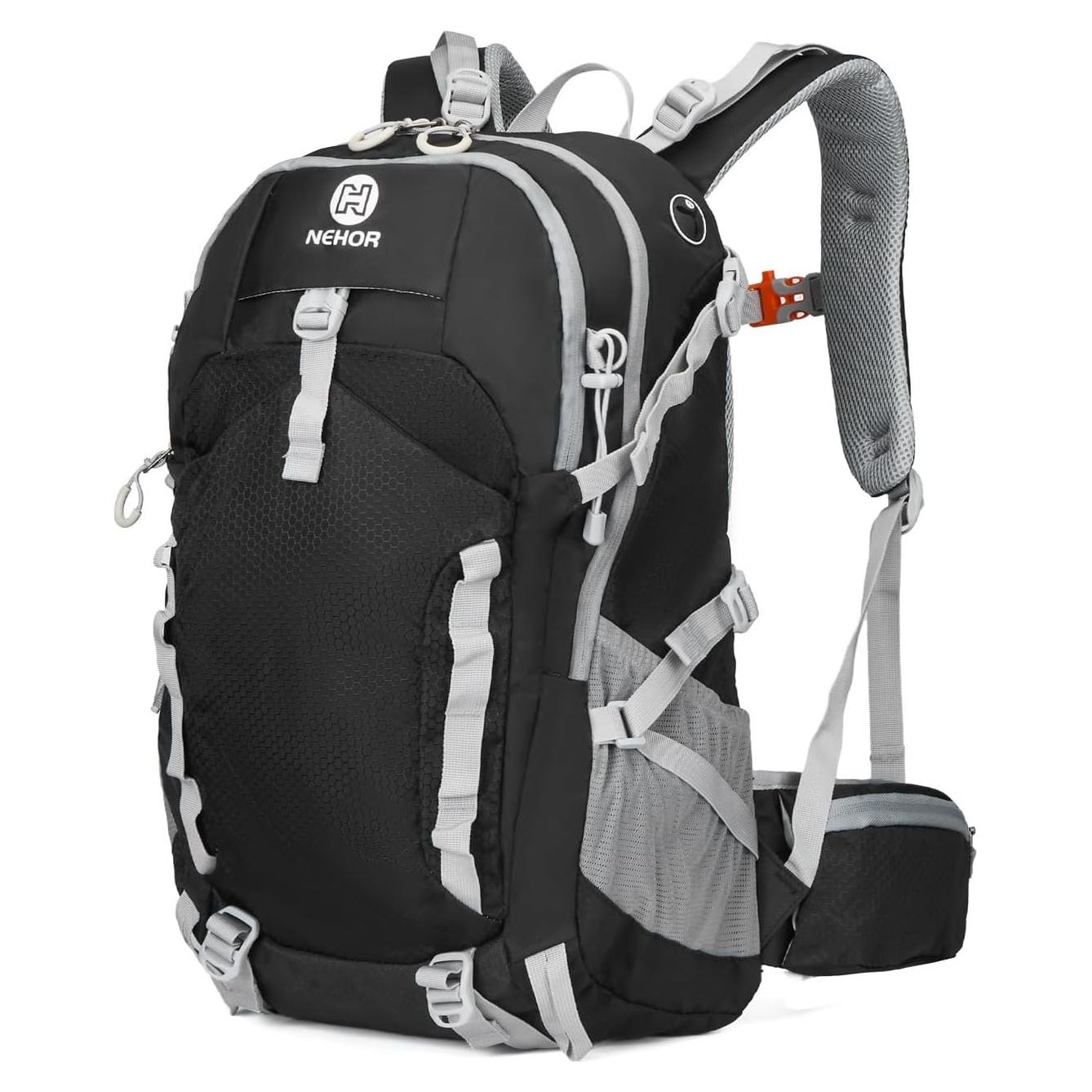 Mochila de Senderismo NEHOR 40L Resistente al Agua Negra