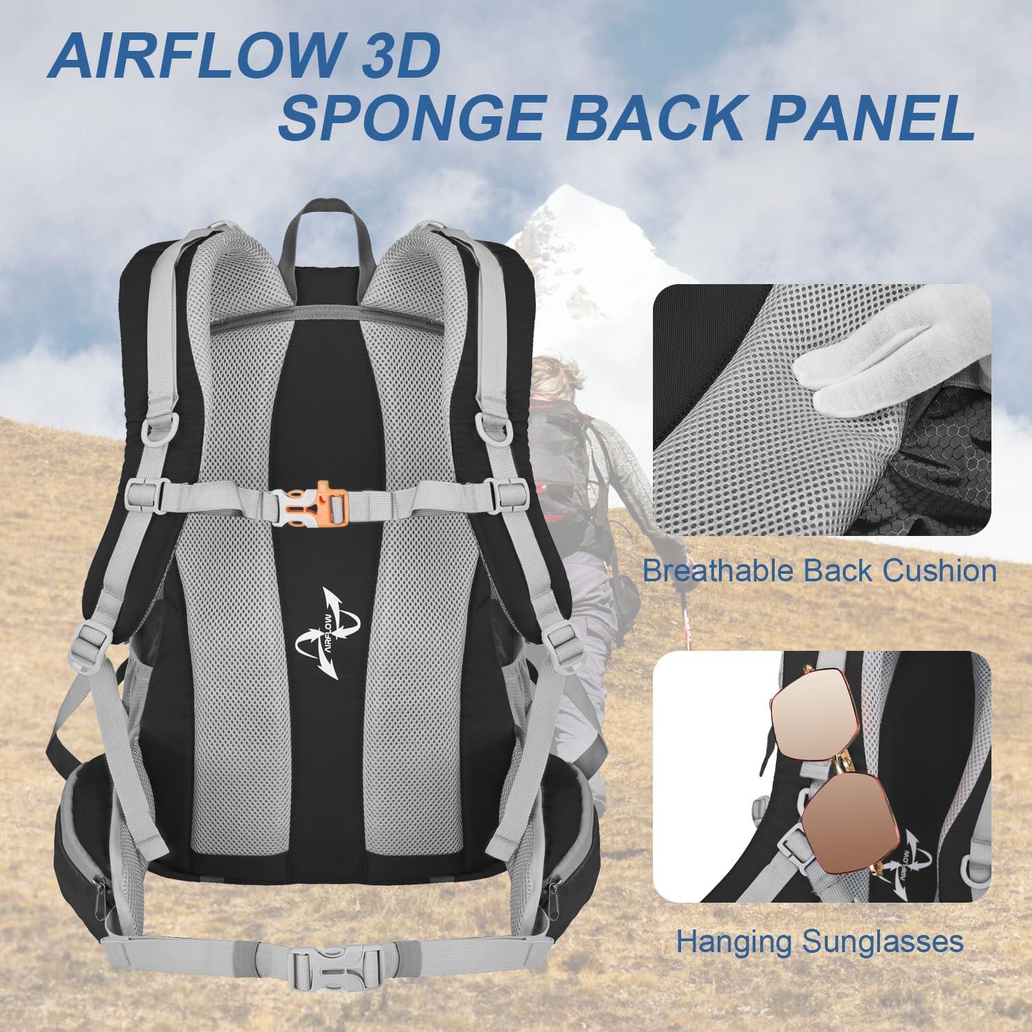 Mochila de Senderismo NEHOR 40L Resistente al Agua Negra