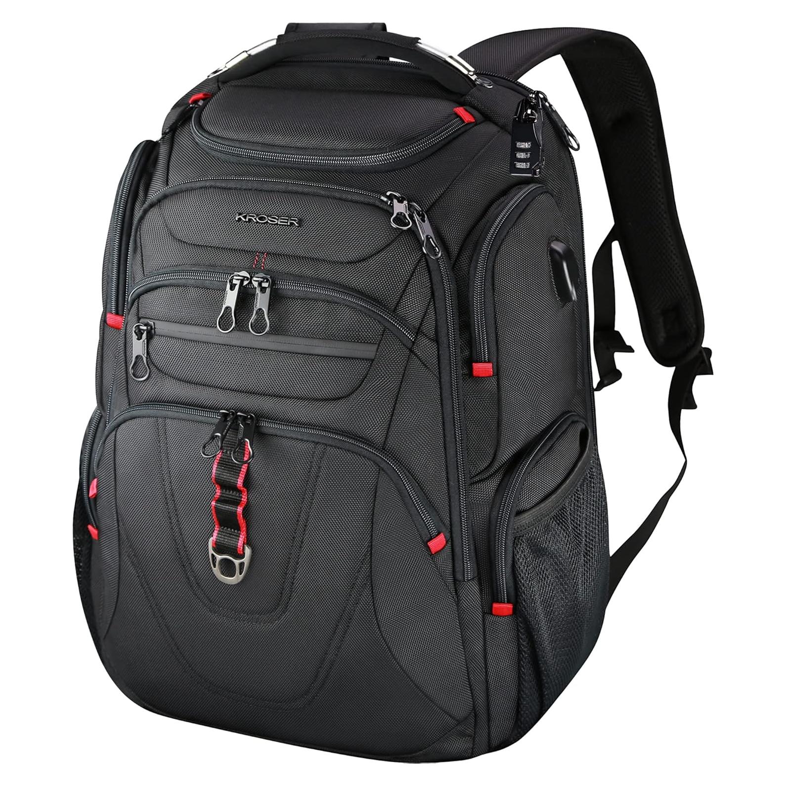 Mochila KROSER 18.4" repelente al agua con puerto USB