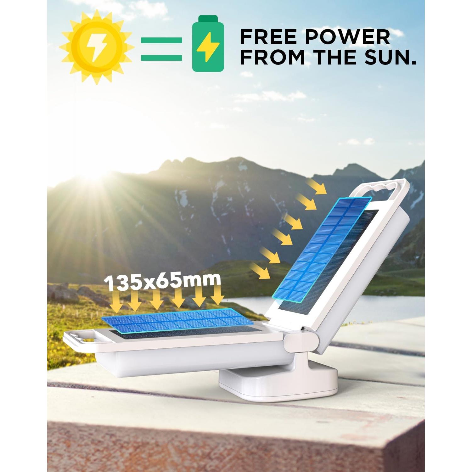 Linterna Solar Lepwings 6000mAh LED Recargable USB 80 Horas