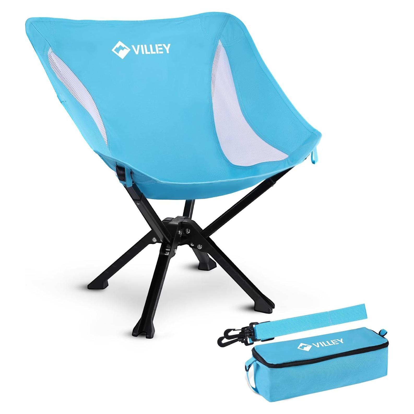 Silla Plegable Portátil Villey Azul 150 kg, Camping y Playa