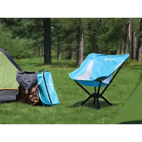 Silla Plegable Portátil Villey Azul 150 kg, Camping y Playa