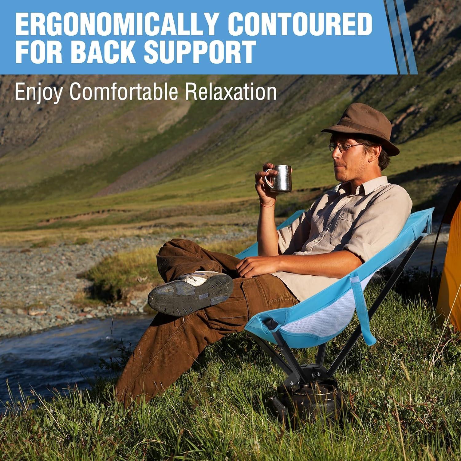 Silla Plegable Portátil Villey Azul 150 kg, Camping y Playa