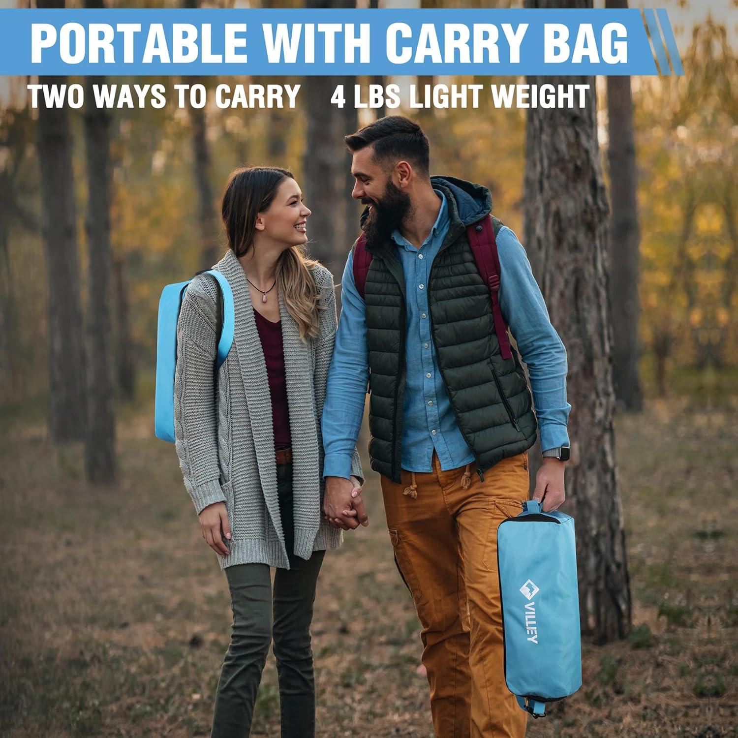 Silla Plegable Portátil Villey Azul 150 kg, Camping y Playa