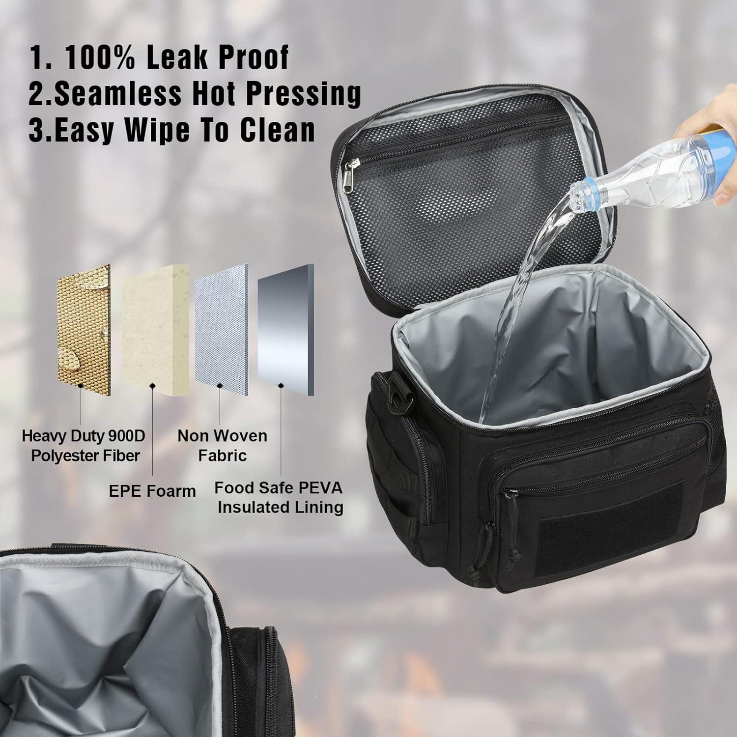 Bolsa de Almuerzo Táctica ATRIPACK Negra Aislada 12.3L