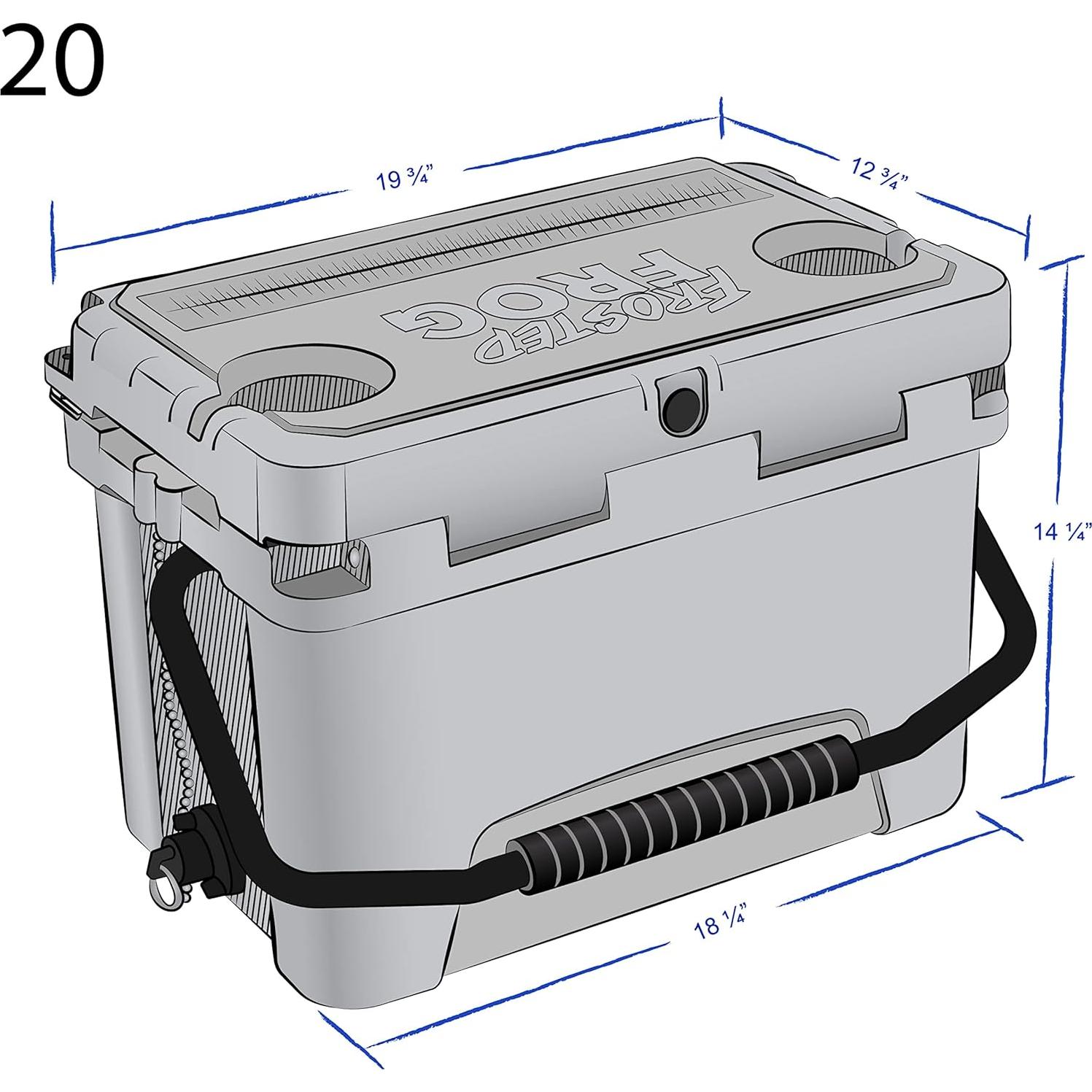 Enfriador de Hielo 20QT Frosted Frog Aislado Grado Comercial