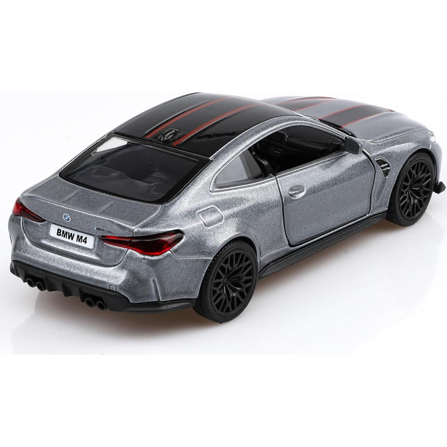 Coche a Escala 1/36 BMW M4 2023 Die-Cast Retroceso Plata