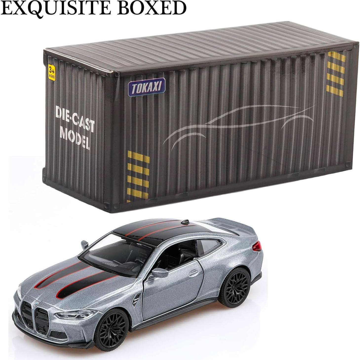 Coche a Escala 1/36 BMW M4 2023 Die-Cast Retroceso Plata