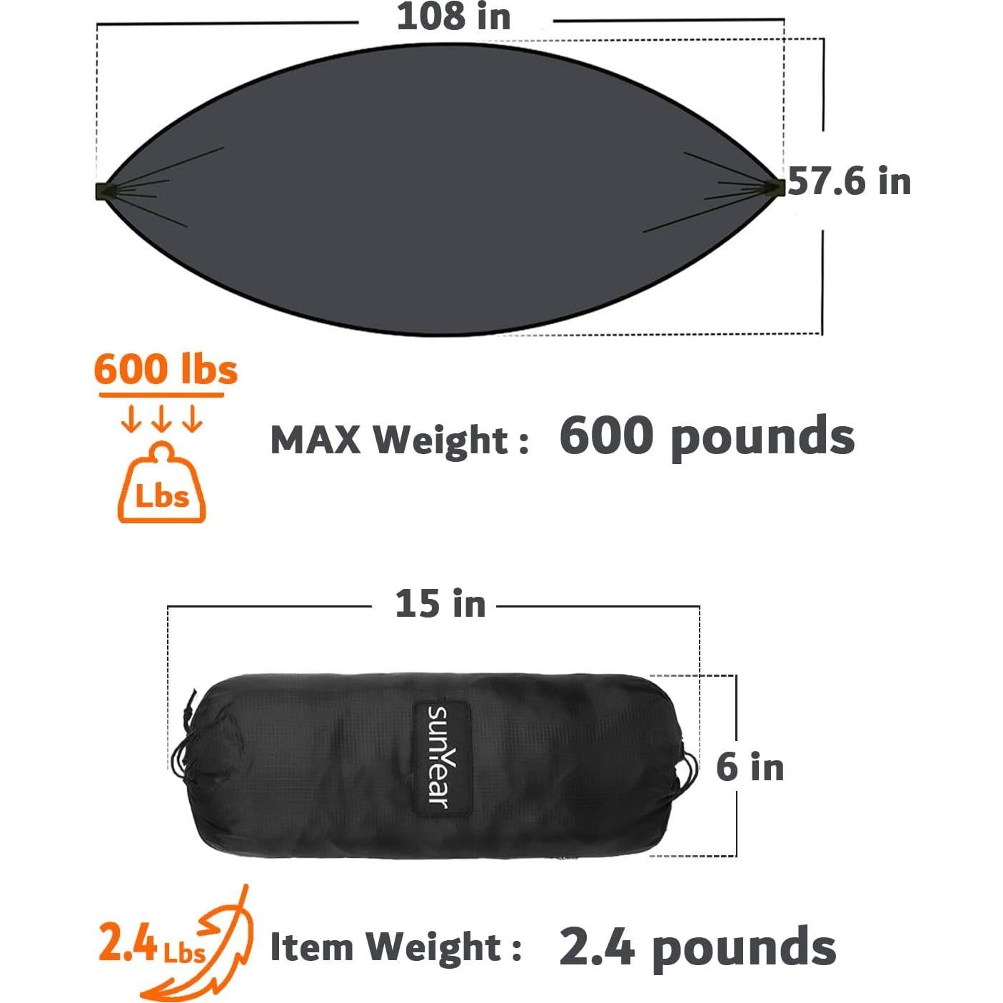 Hamaca de Camping Acolchada Sunyear 2.74m para Invierno