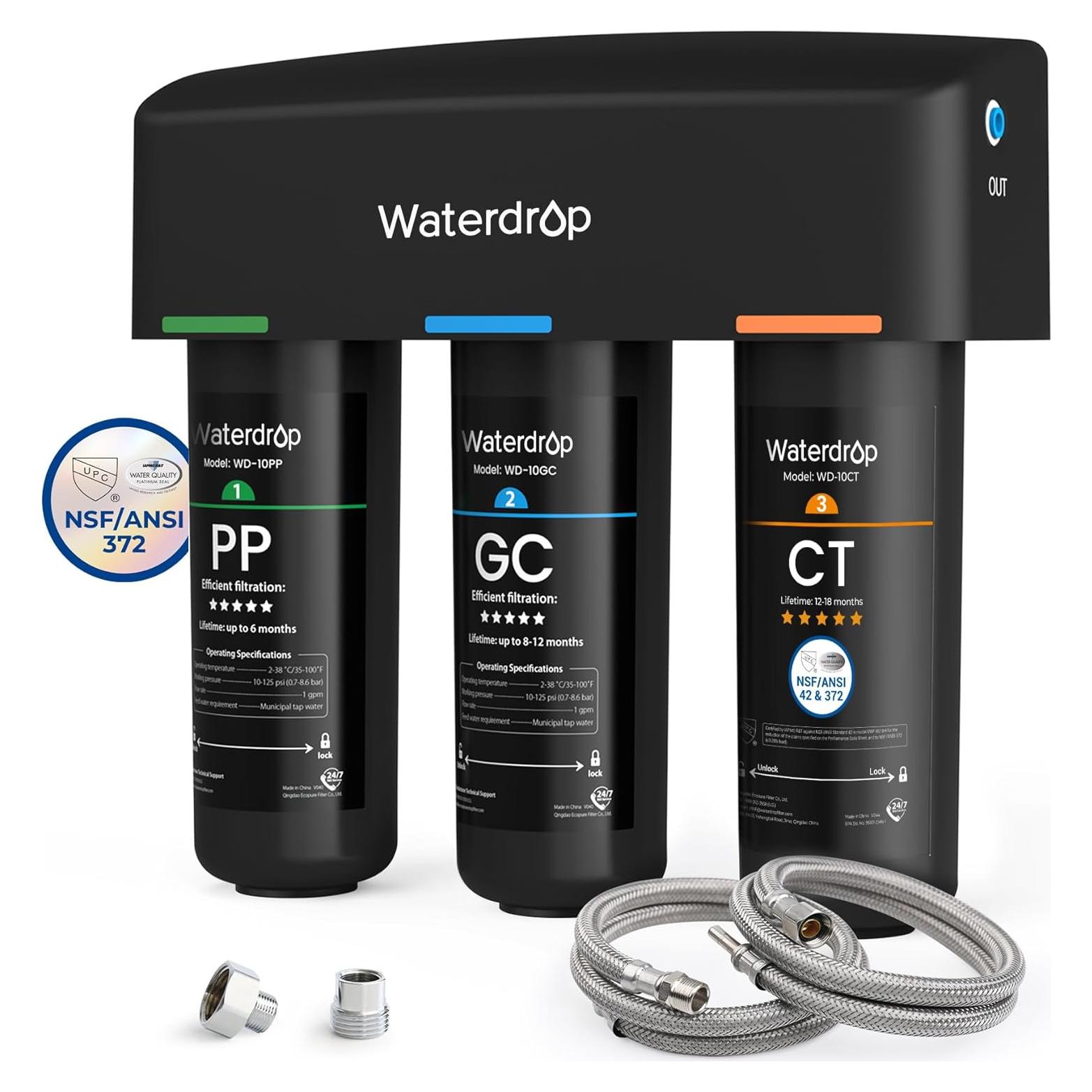 Sistema de filtración de agua bajo fregadero Waterdrop WD-TSA-10, 8 etapas