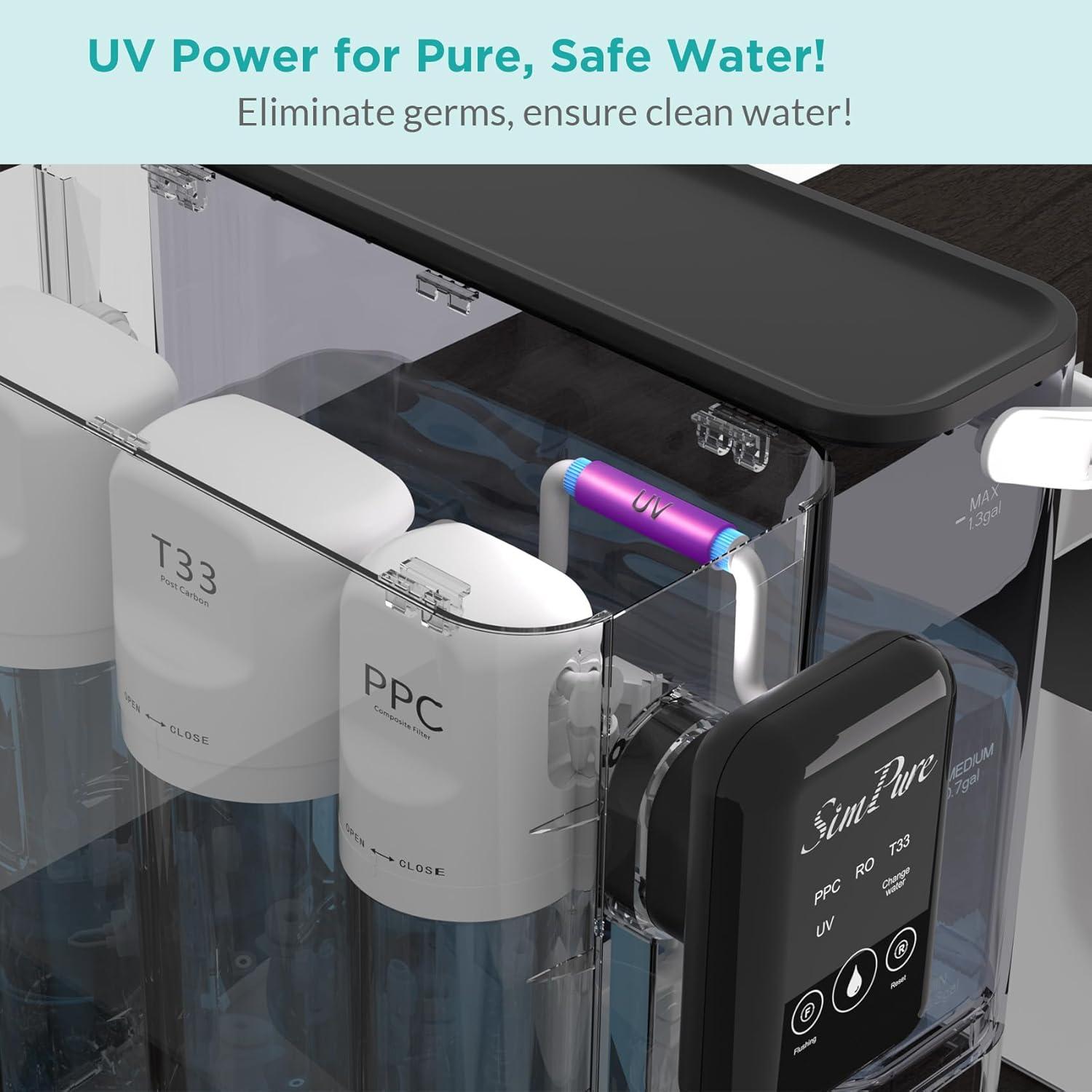 Purificador de Agua SimPure Y9T de Encimera 300 GPD TDS Casi Cero