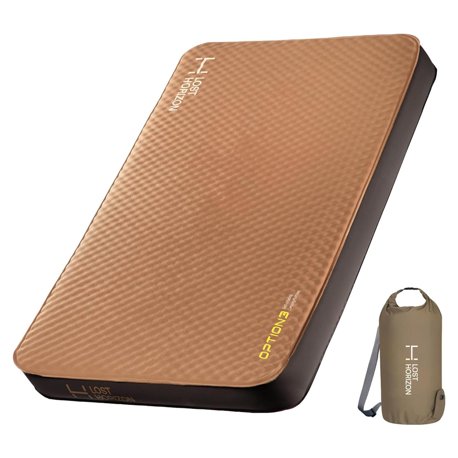 Colchón de Camping Autoinflable LOSTHORIZON Doble 11.43 cm