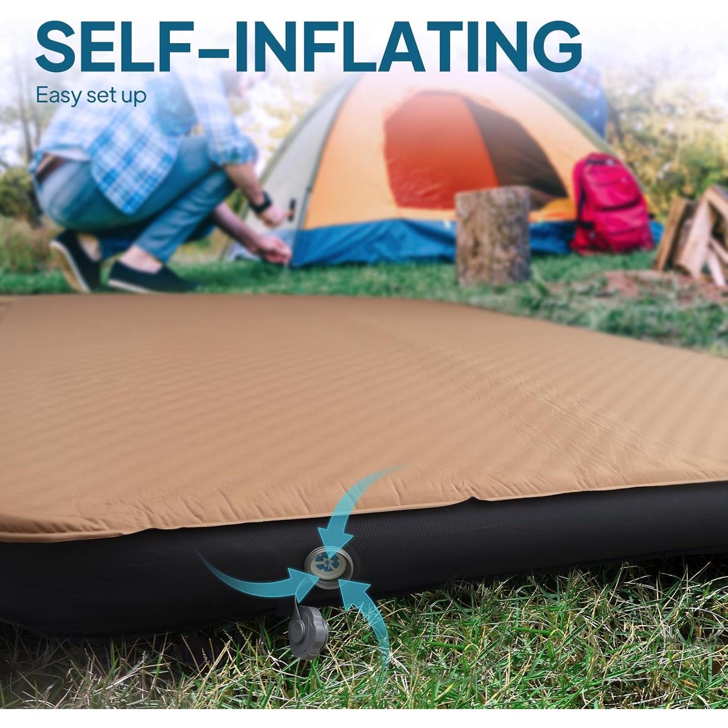 Colchón de Camping Autoinflable LOSTHORIZON Doble 11.43 cm