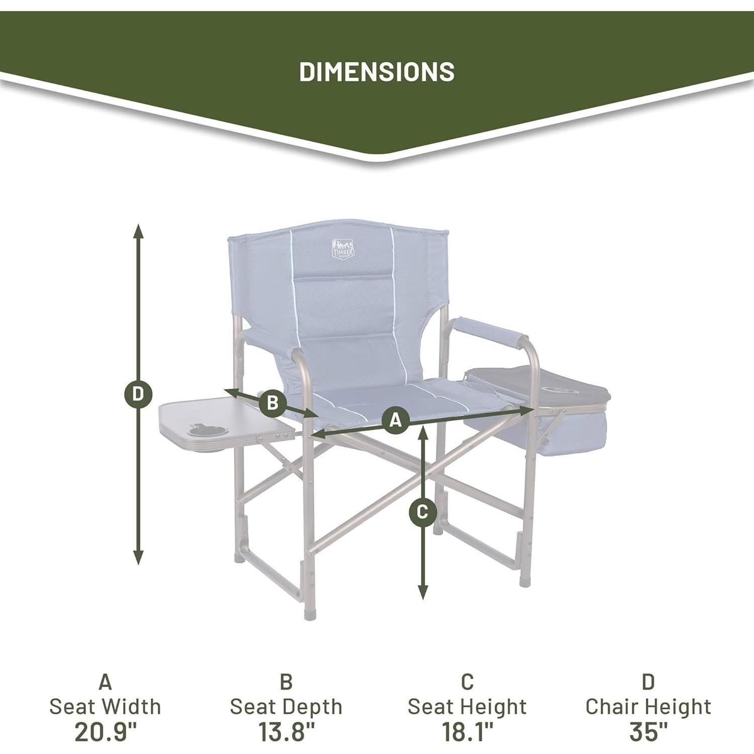 Silla de Camping Plegable TIMBER RIDGE con Bolsa Enfriamiento