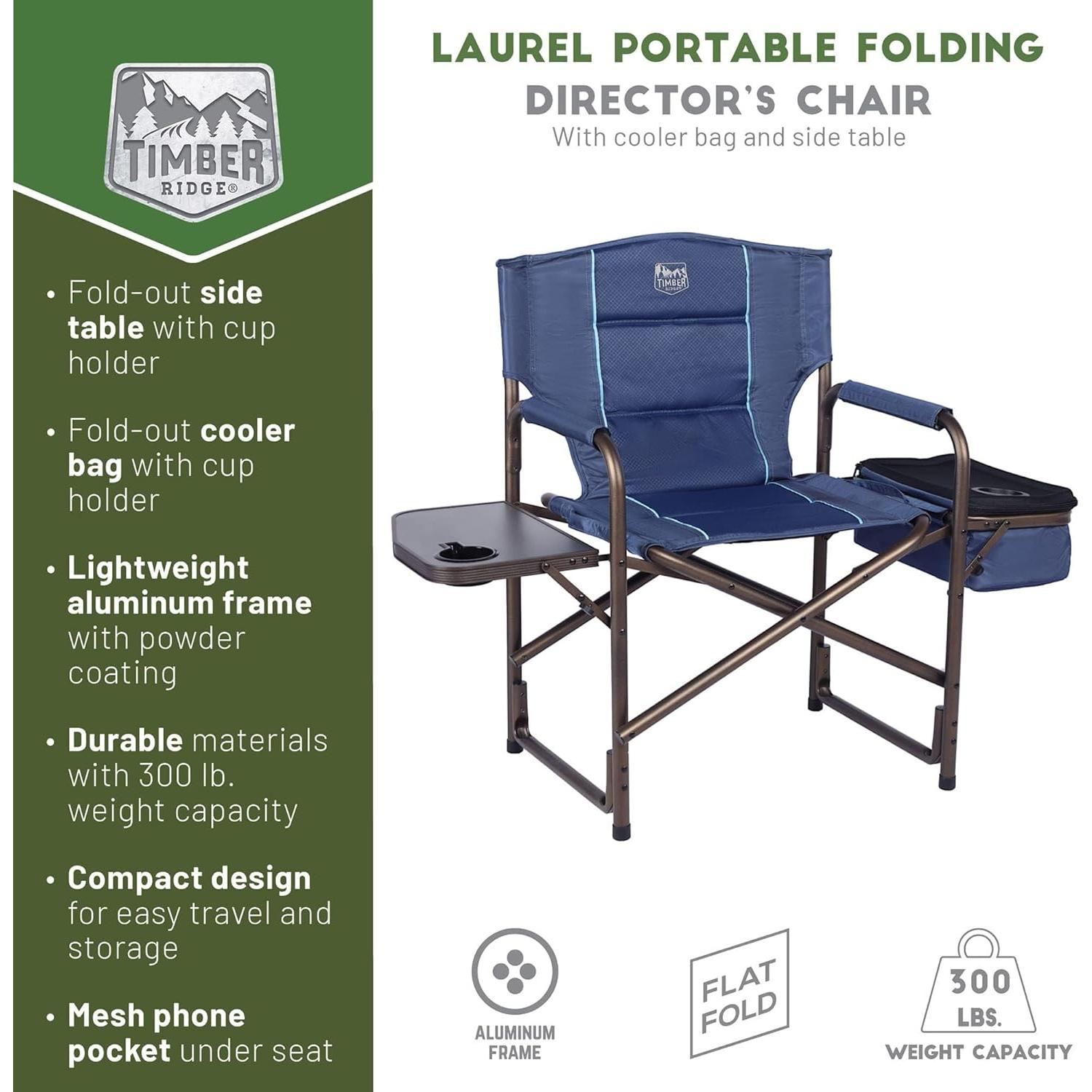 Silla de Camping Plegable TIMBER RIDGE con Bolsa Enfriamiento