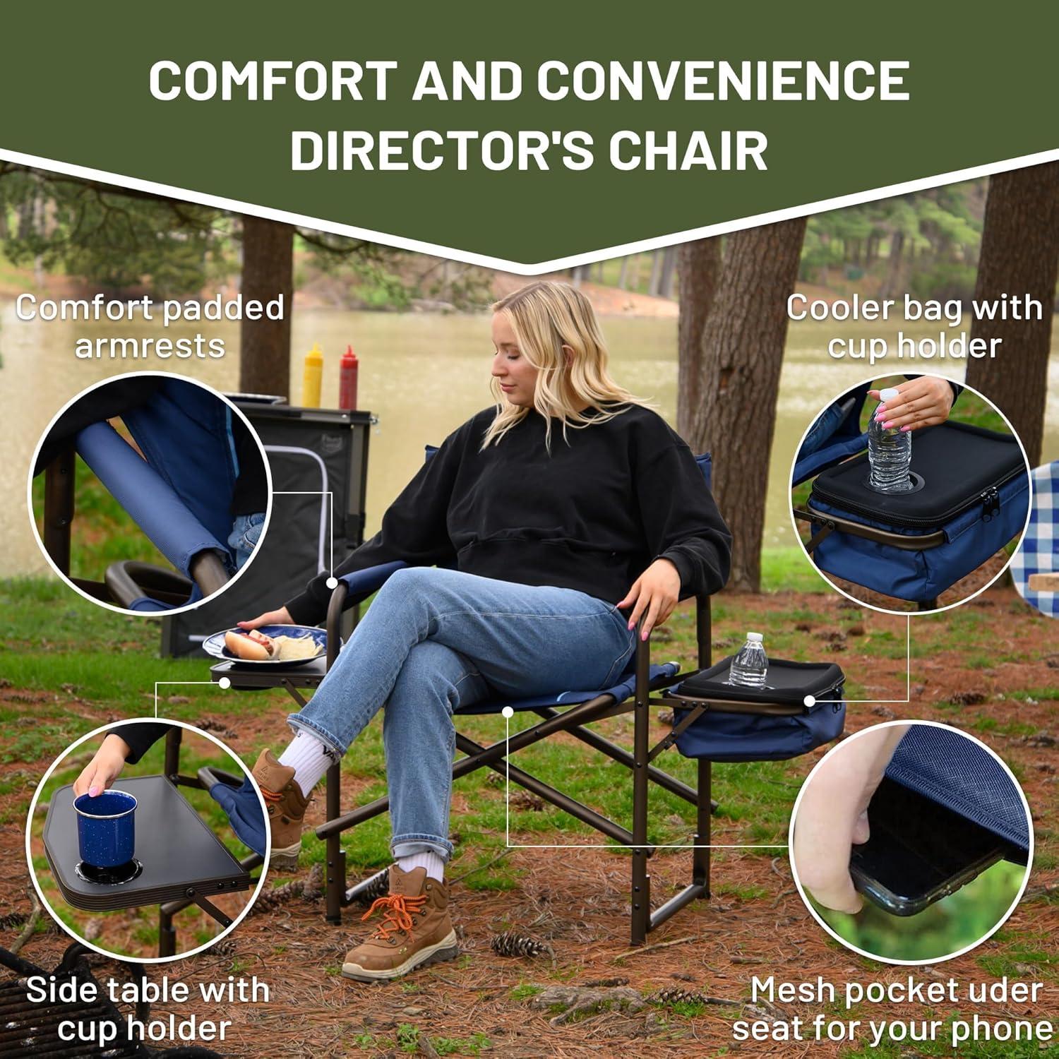 Silla de Camping Plegable TIMBER RIDGE con Bolsa Enfriamiento